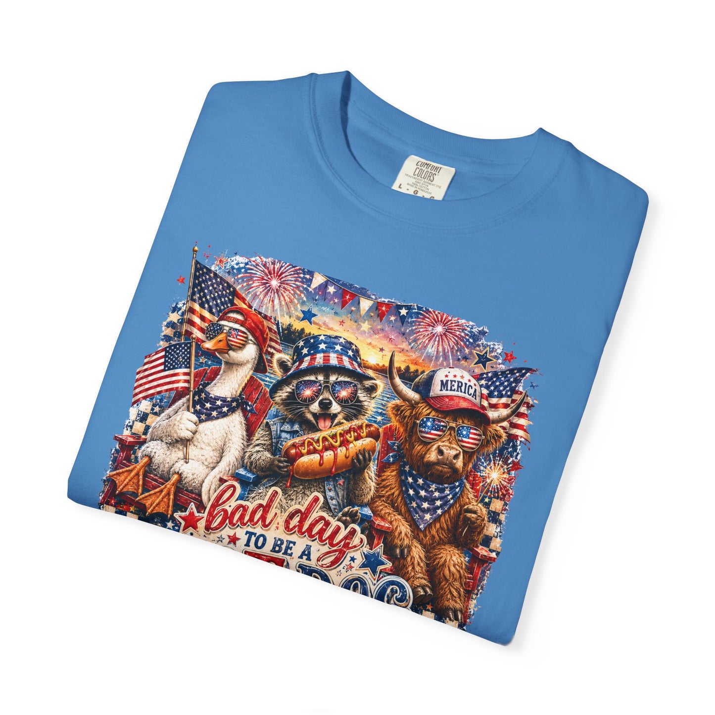 Patriotic 'Born to Be a Hot Dog' Graphic T-Shirt