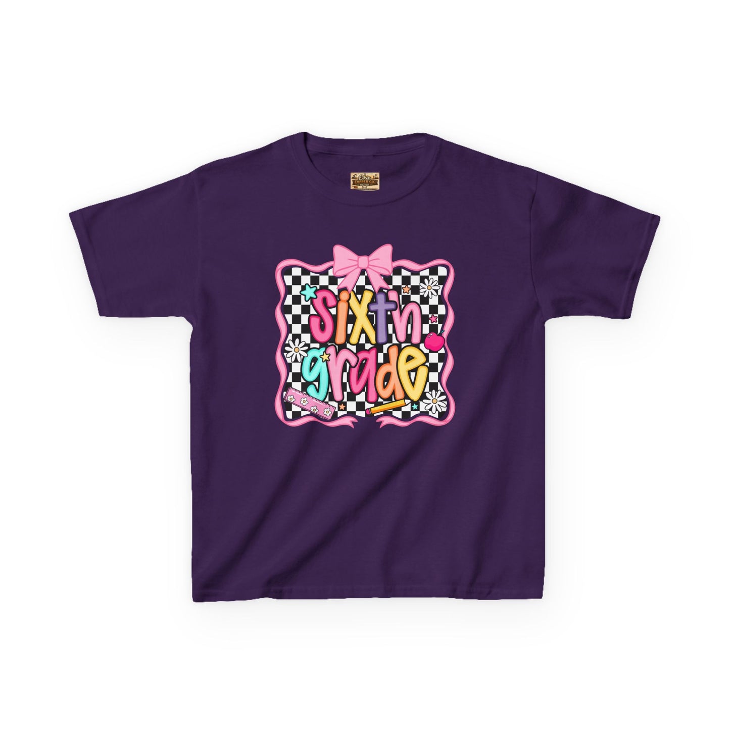 Sixth Grade Kids T‑Shirt - Colorful Checkerboard Back-to-School Tee