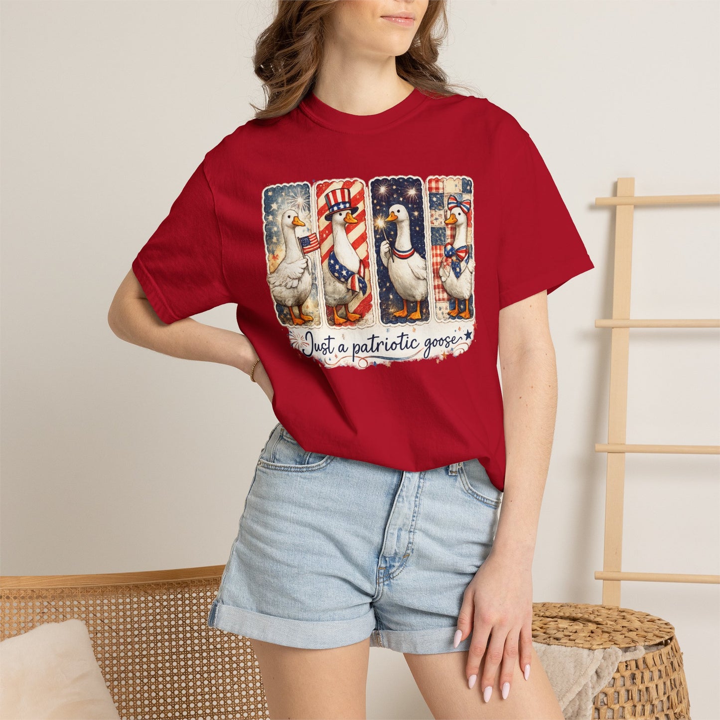 Patriotic Goose T-Shirt — "Just a patriotic goose" Americana Tee