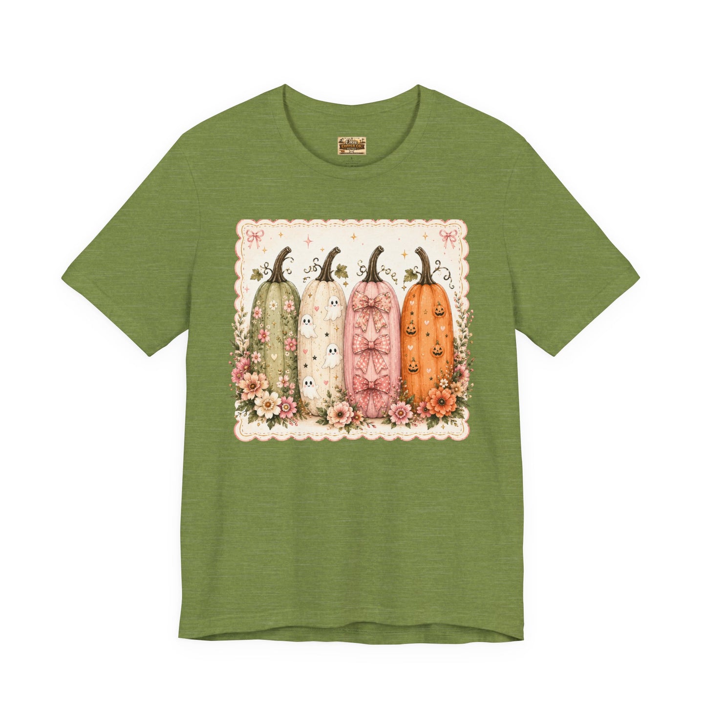 Vintage Floral Pumpkin Tee — Autumn Harvest Graphic T-Shirt