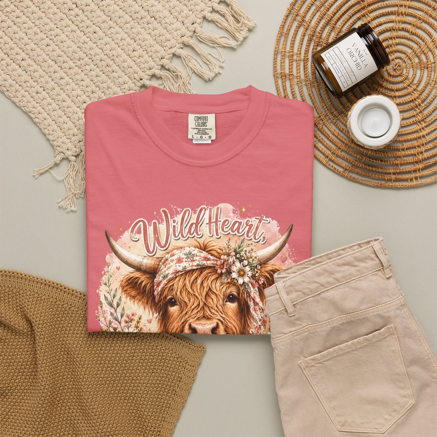 T-Shirt — “Wild Heart, Soft Soul” Highland Cow Graphic Tee