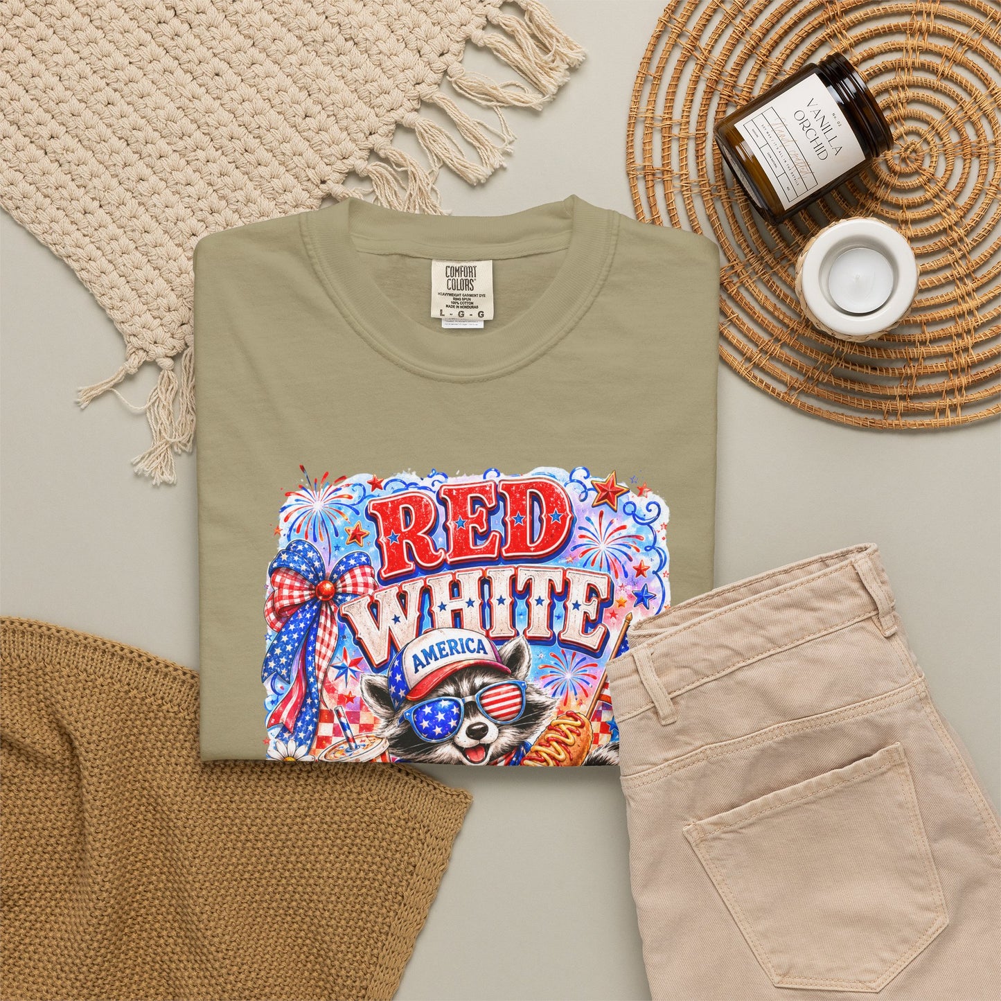 Patriotic "Red White Feral" Graphic T-Shirt