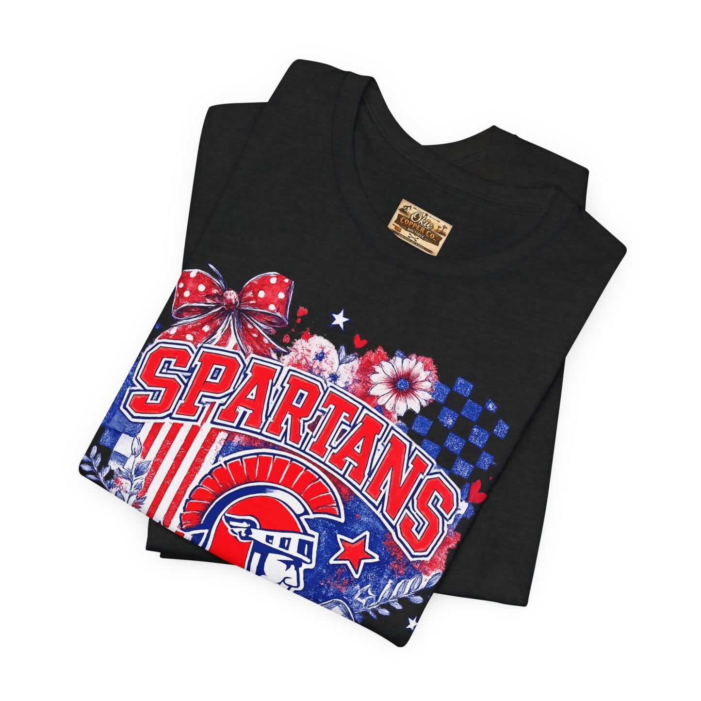 Spartans Pride Graphic Tee — Red, White & Blue School Spirit T-Shirt