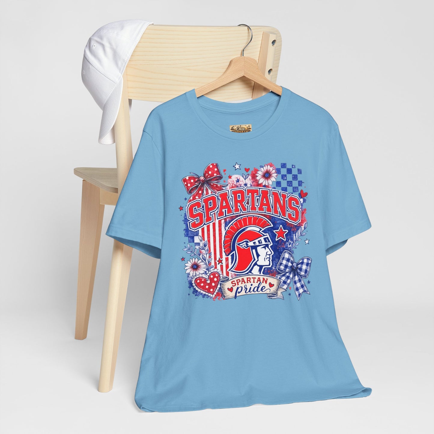 Spartans Pride Graphic Tee — Red, White & Blue School Spirit T-Shirt