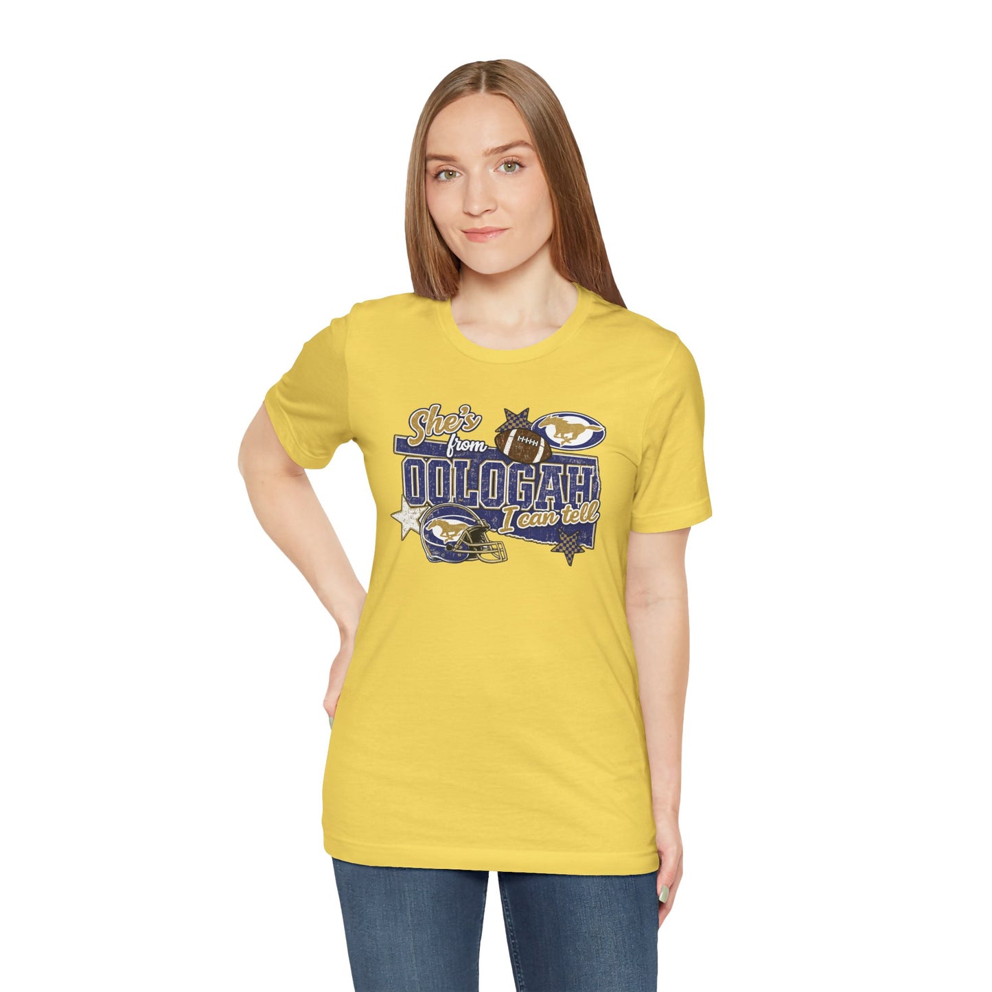 Oologah Team Tee — "Stay from Oologah Teamster" Vintage Football Graphic T-Shirt