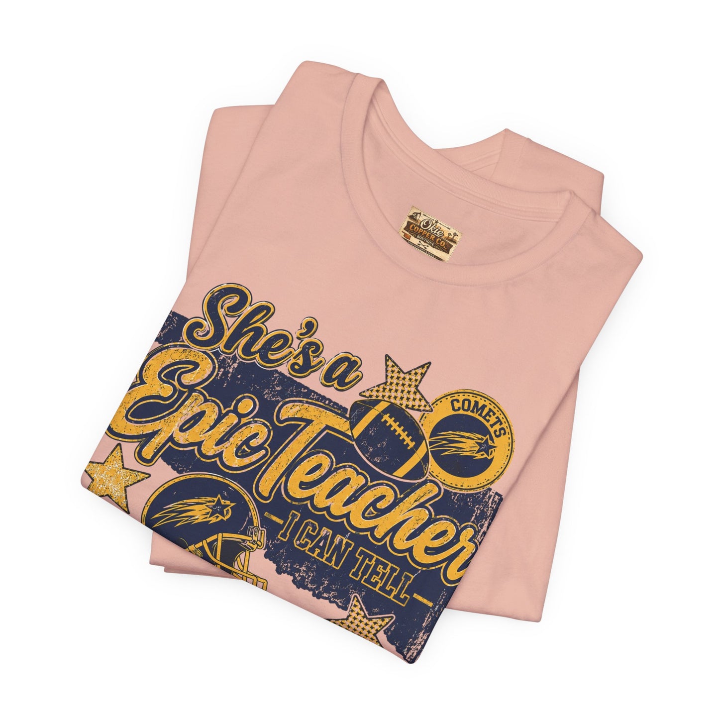 Epic Teacher Football T-Shirt — "She's a Epic Teacher" Coach & School Spirit Tee
