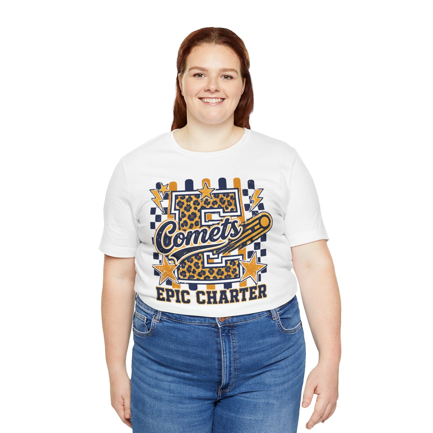 Comets Epic Charter Baseball T-Shirt — Leopard Letter Sports Tee