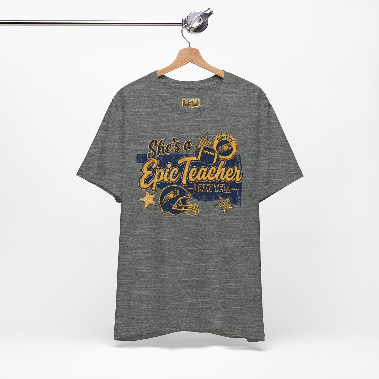 Epic Teacher Football T-Shirt — "She's a Epic Teacher" Coach & School Spirit Tee