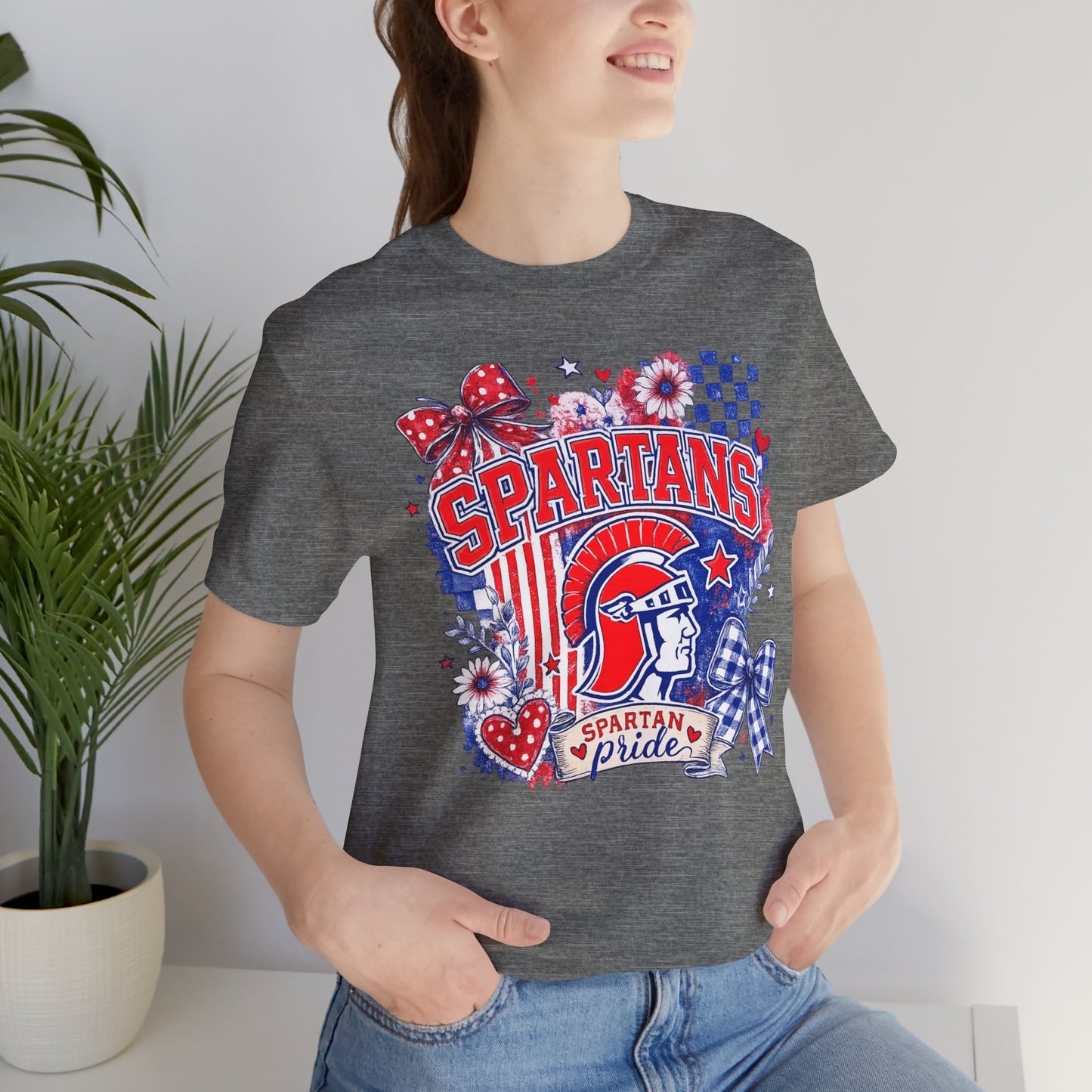 Spartans Pride Graphic Tee — Red, White & Blue School Spirit T-Shirt