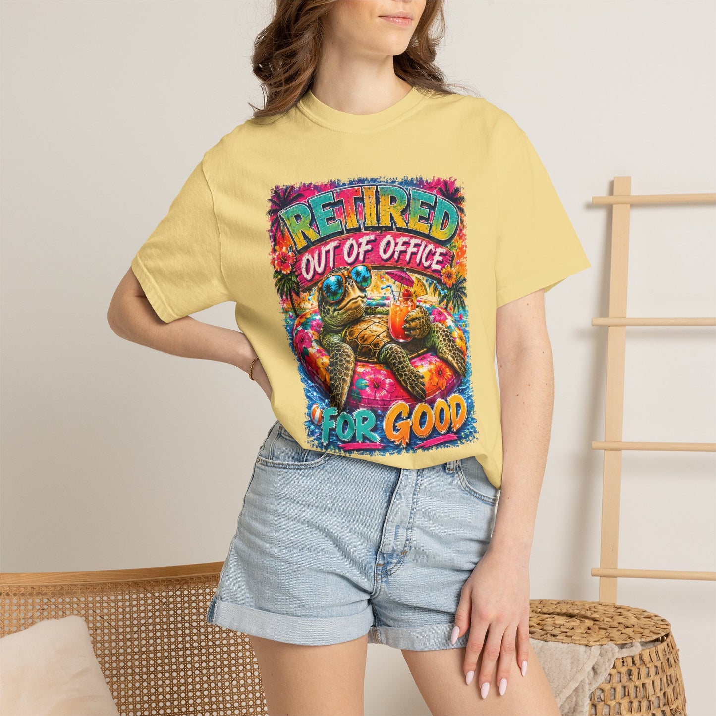 Retired Out of Office For Good T-Shirt — Funny Retirement Turtle Tee