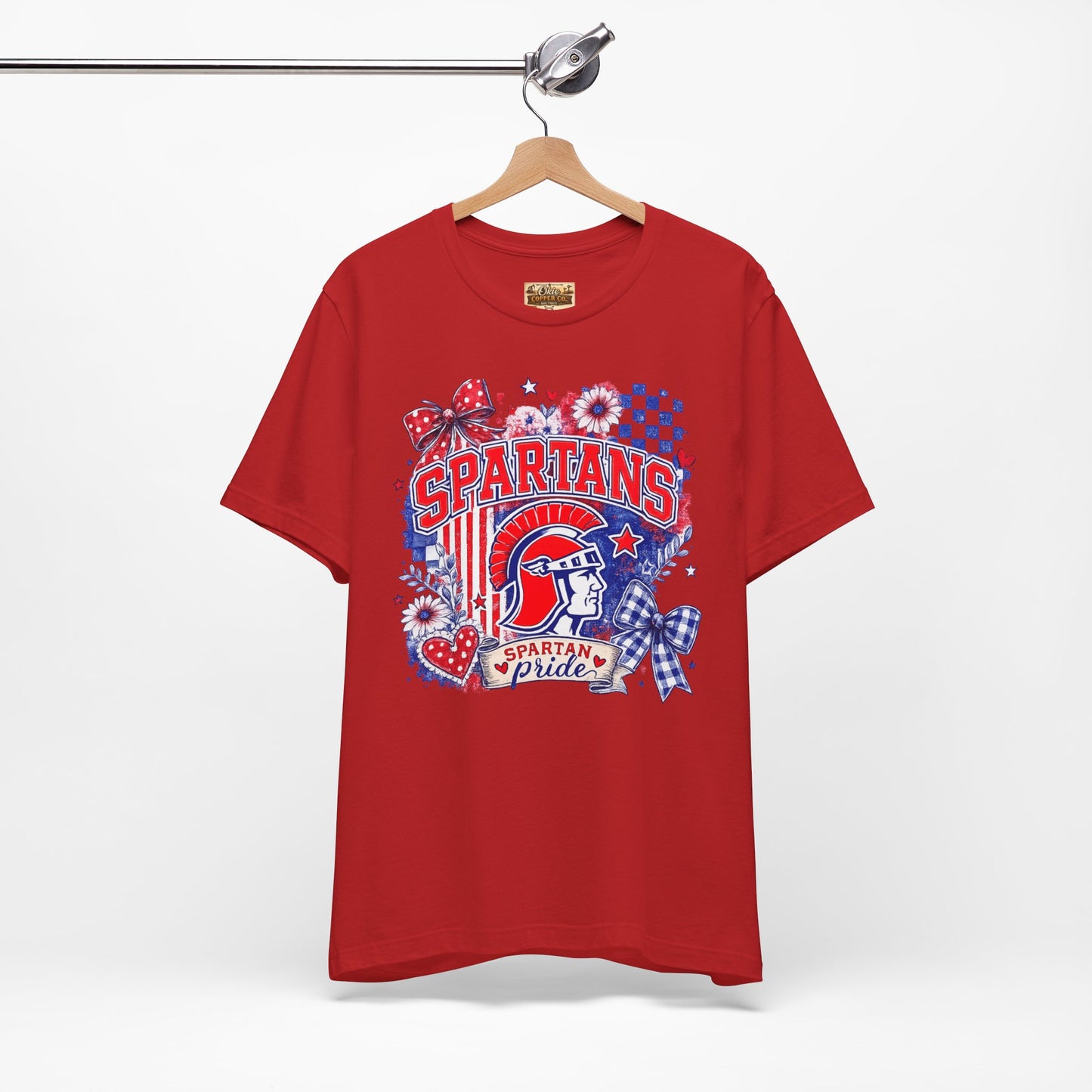 Spartans Pride Graphic Tee — Red, White & Blue School Spirit T-Shirt