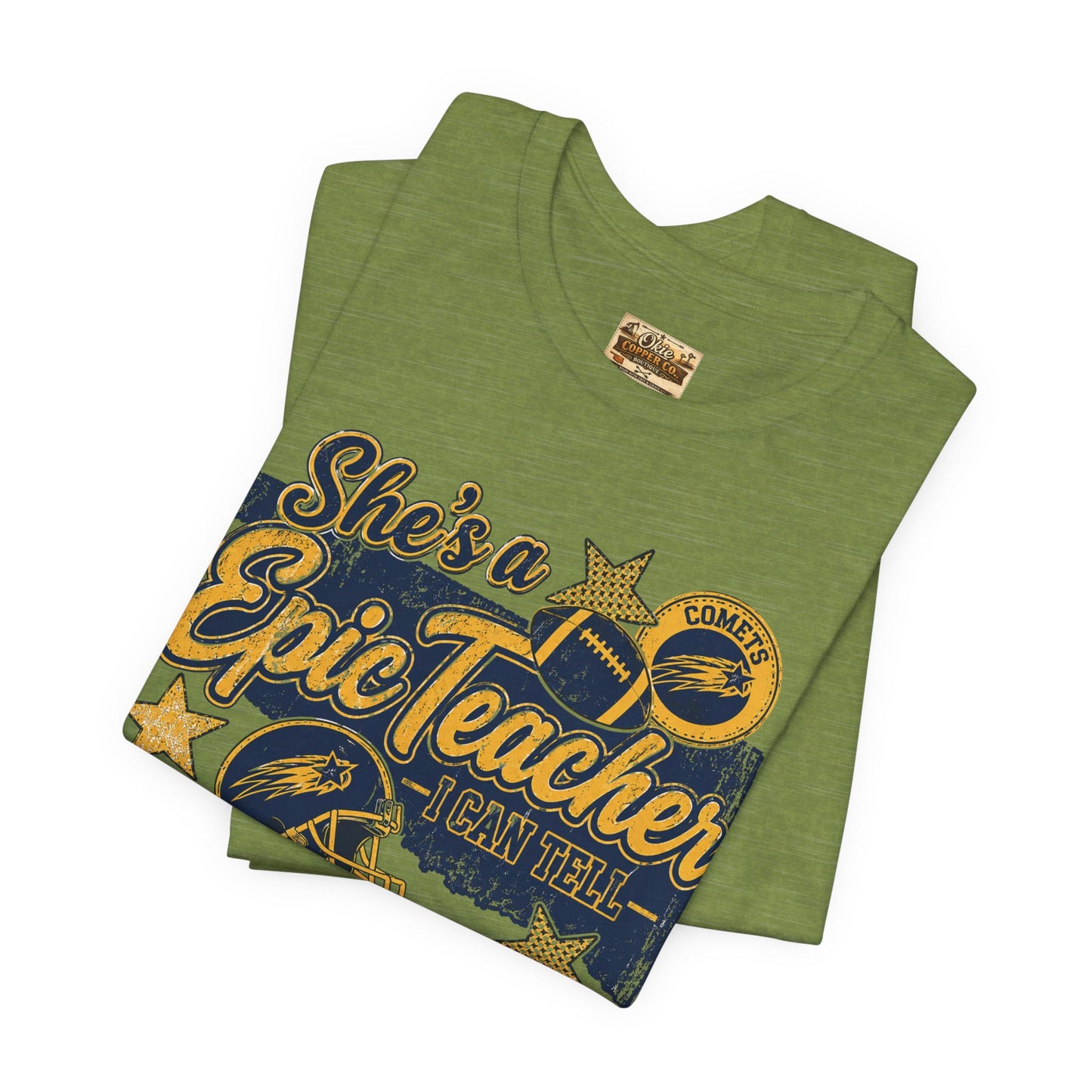 Epic Teacher Football T-Shirt — "She's a Epic Teacher" Coach & School Spirit Tee