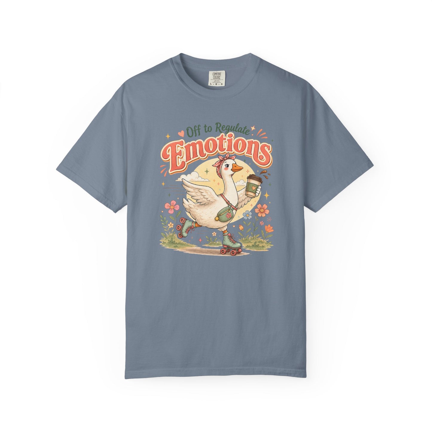 Emotions Duck Graphic T-Shirt — "Off to Regulate" Vintage Coffee Tee