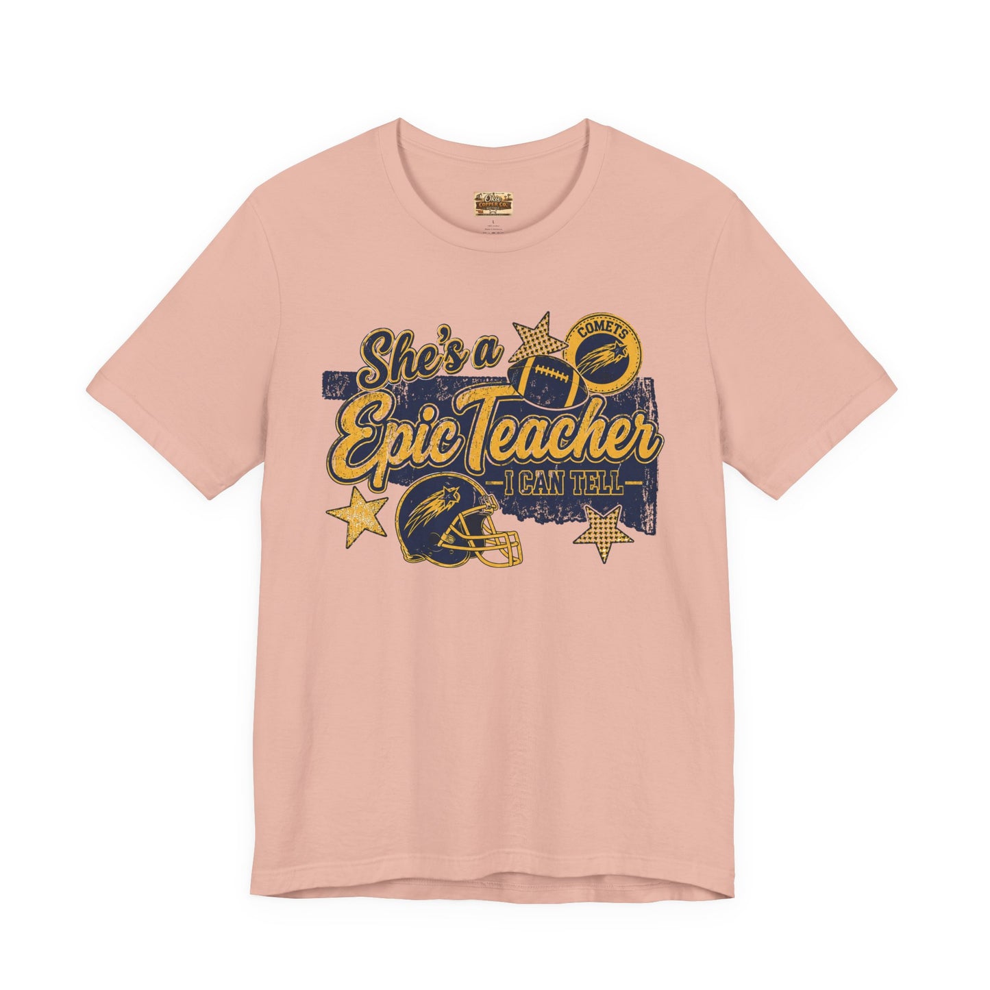 Epic Teacher Football T-Shirt — "She's a Epic Teacher" Coach & School Spirit Tee