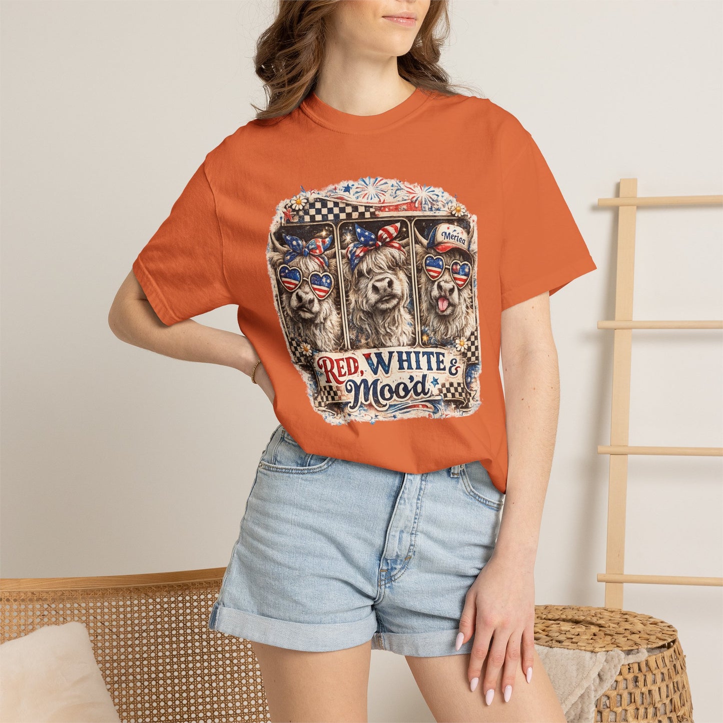 Patriotic Dogs "Red, White & Moo-d" T-Shirt