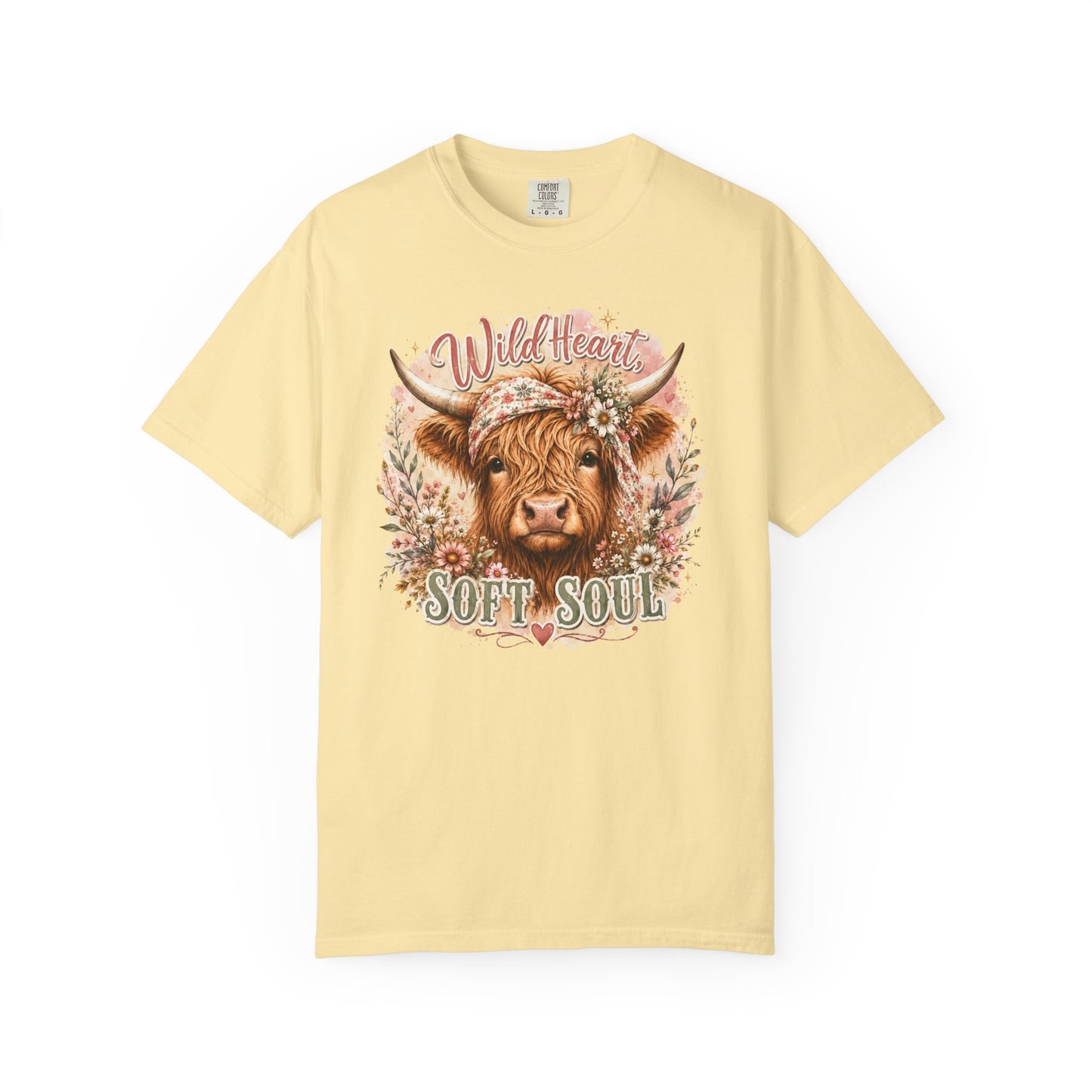 T-Shirt — “Wild Heart, Soft Soul” Highland Cow Graphic Tee