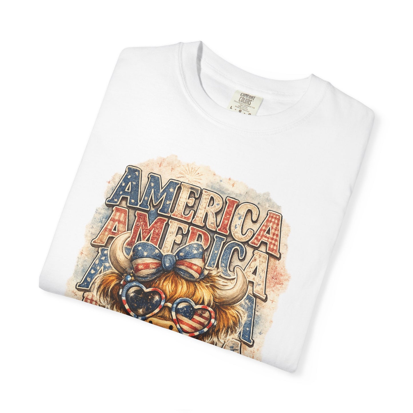 America Bulldog Graphic T-Shirt — "America" "Land of the Free" Patriotic Tee
