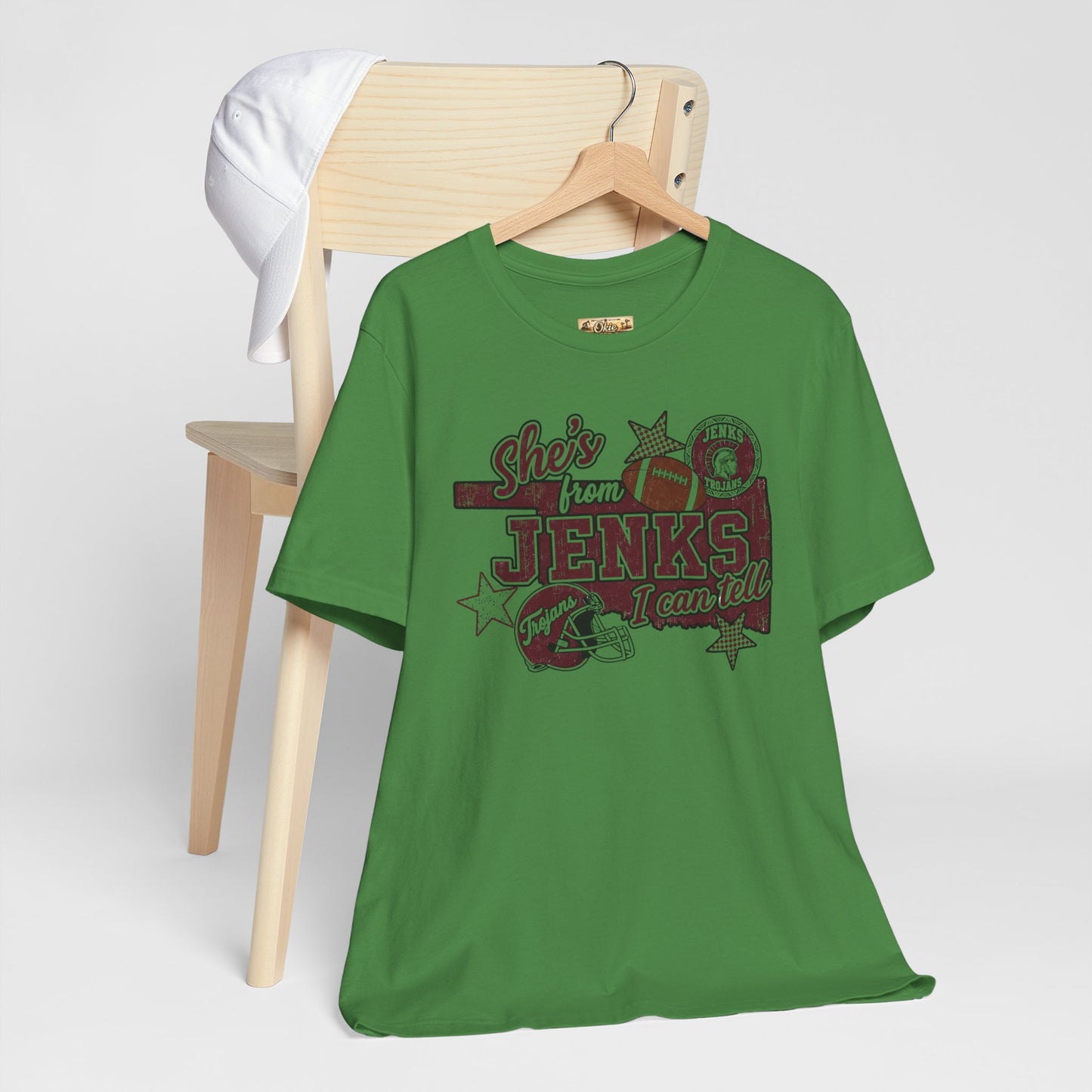 She's from Jenks Tee — Vintage High School Football Graphic T-Shirt