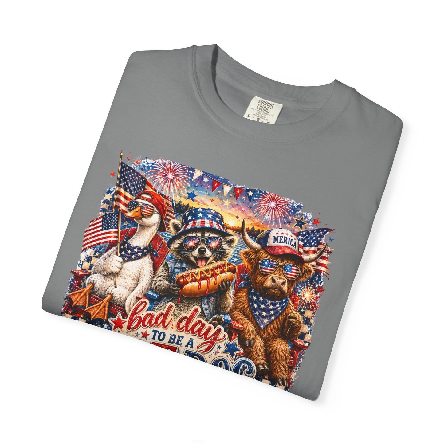 Patriotic 'Born to Be a Hot Dog' Graphic T-Shirt