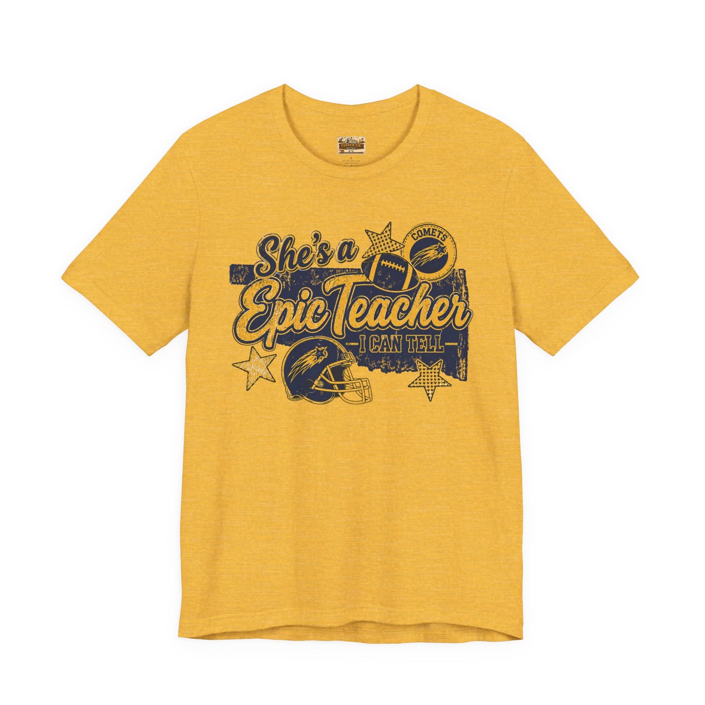 Epic Teacher Football T-Shirt — "She's a Epic Teacher" Coach & School Spirit Tee