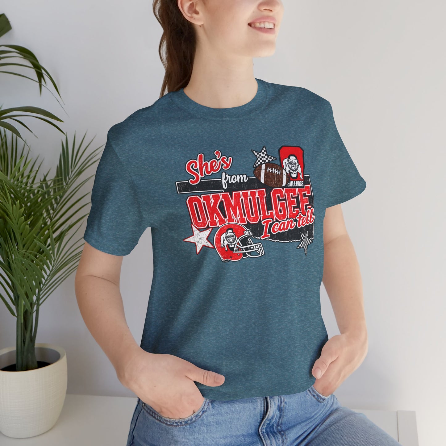 Okmulgee Cardinals Football Tee — She’s From Okmulgee Design