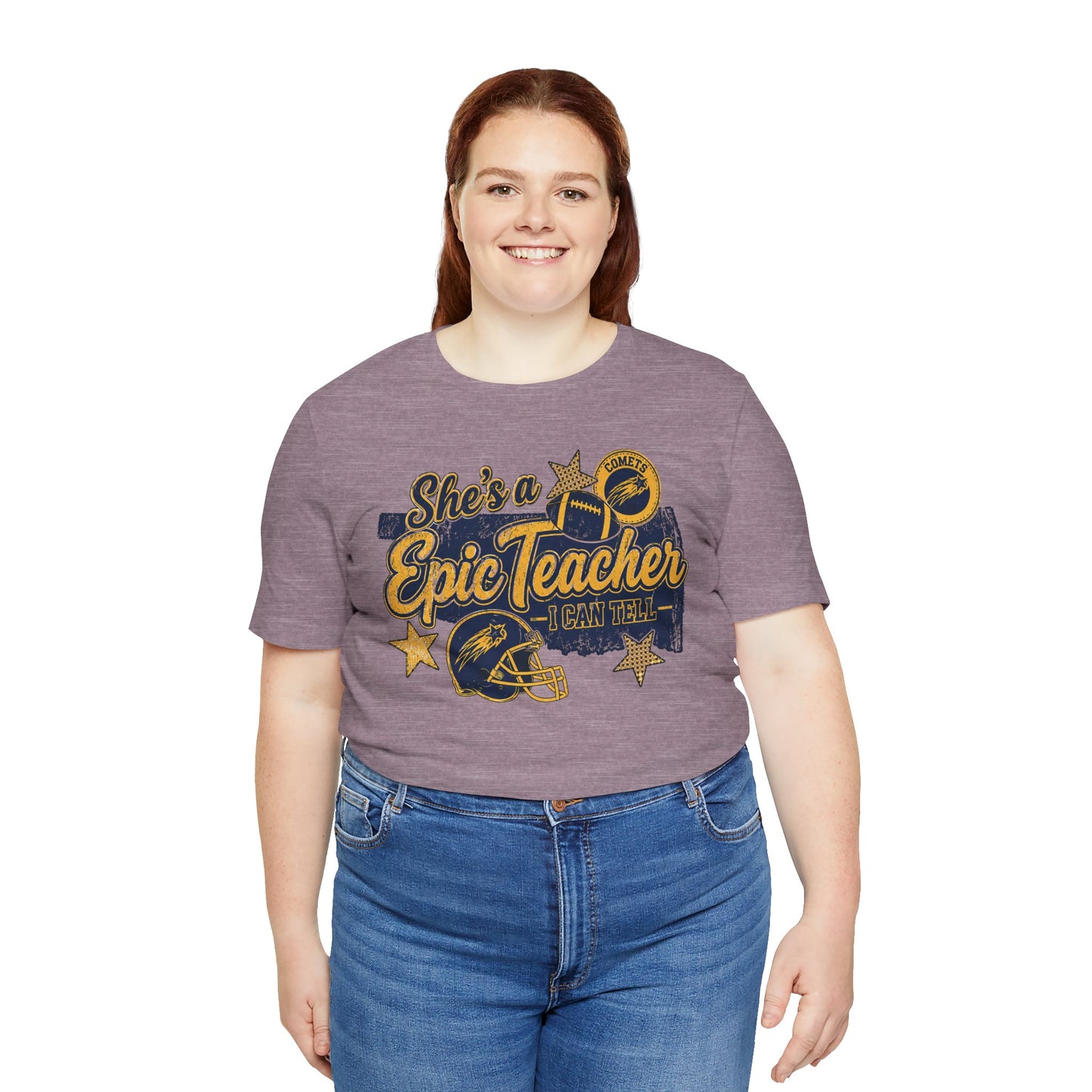 Epic Teacher Football T-Shirt — "She's a Epic Teacher" Coach & School Spirit Tee