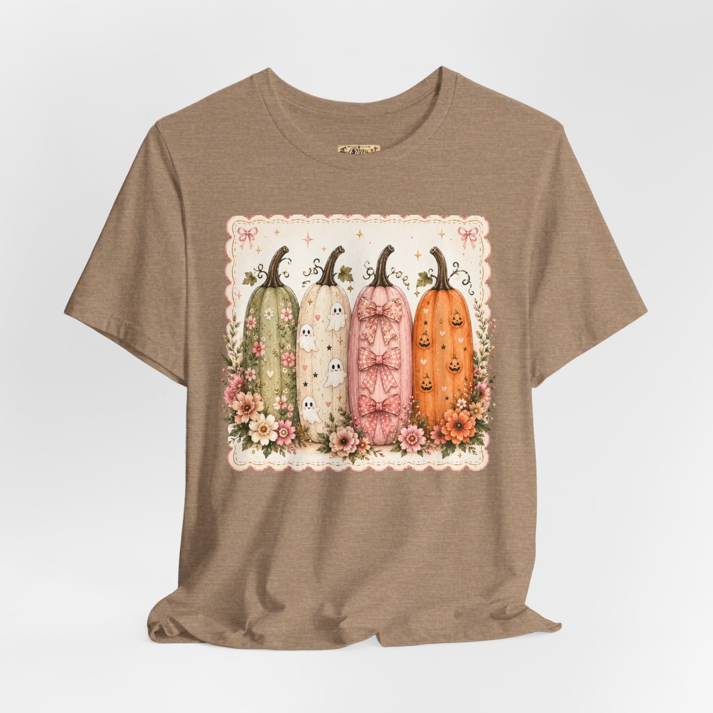 Vintage Floral Pumpkin Tee — Autumn Harvest Graphic T-Shirt