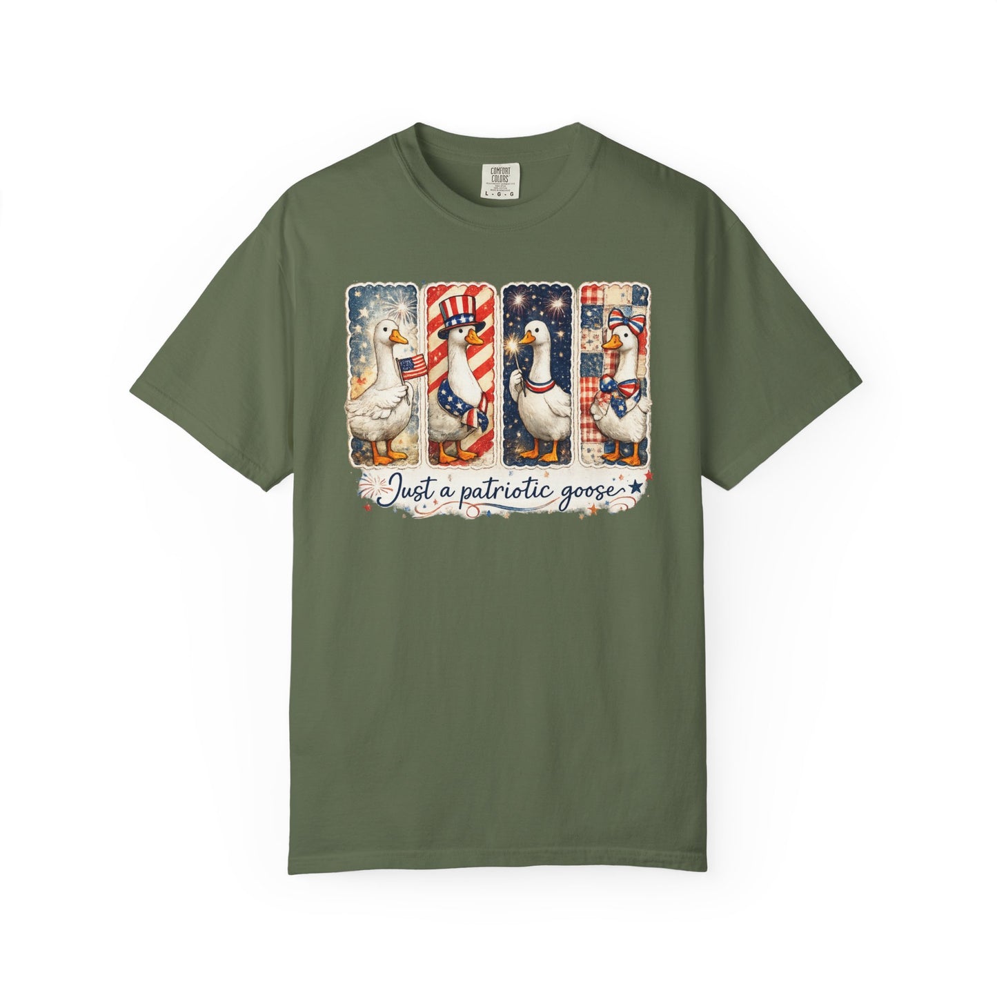 Patriotic Goose T-Shirt — "Just a patriotic goose" Americana Tee