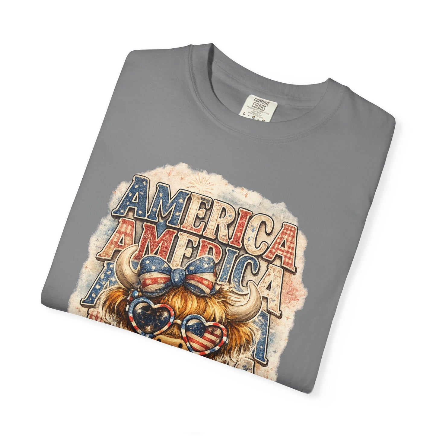 America Bulldog Graphic T-Shirt — "America" "Land of the Free" Patriotic Tee