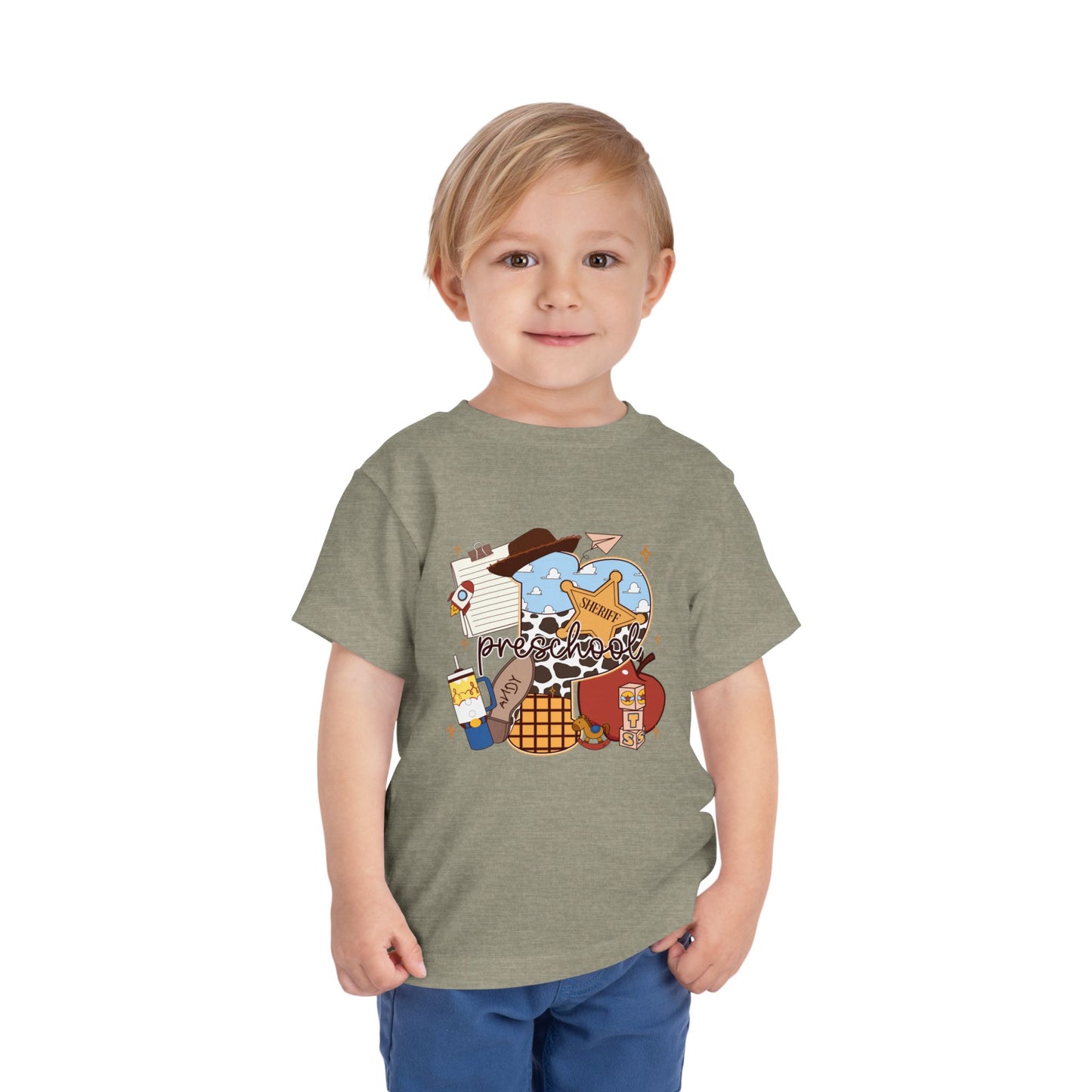 Preschool Adventures Toddler Tee – Cute School Bus, Star & Backpack Graphic Shirt