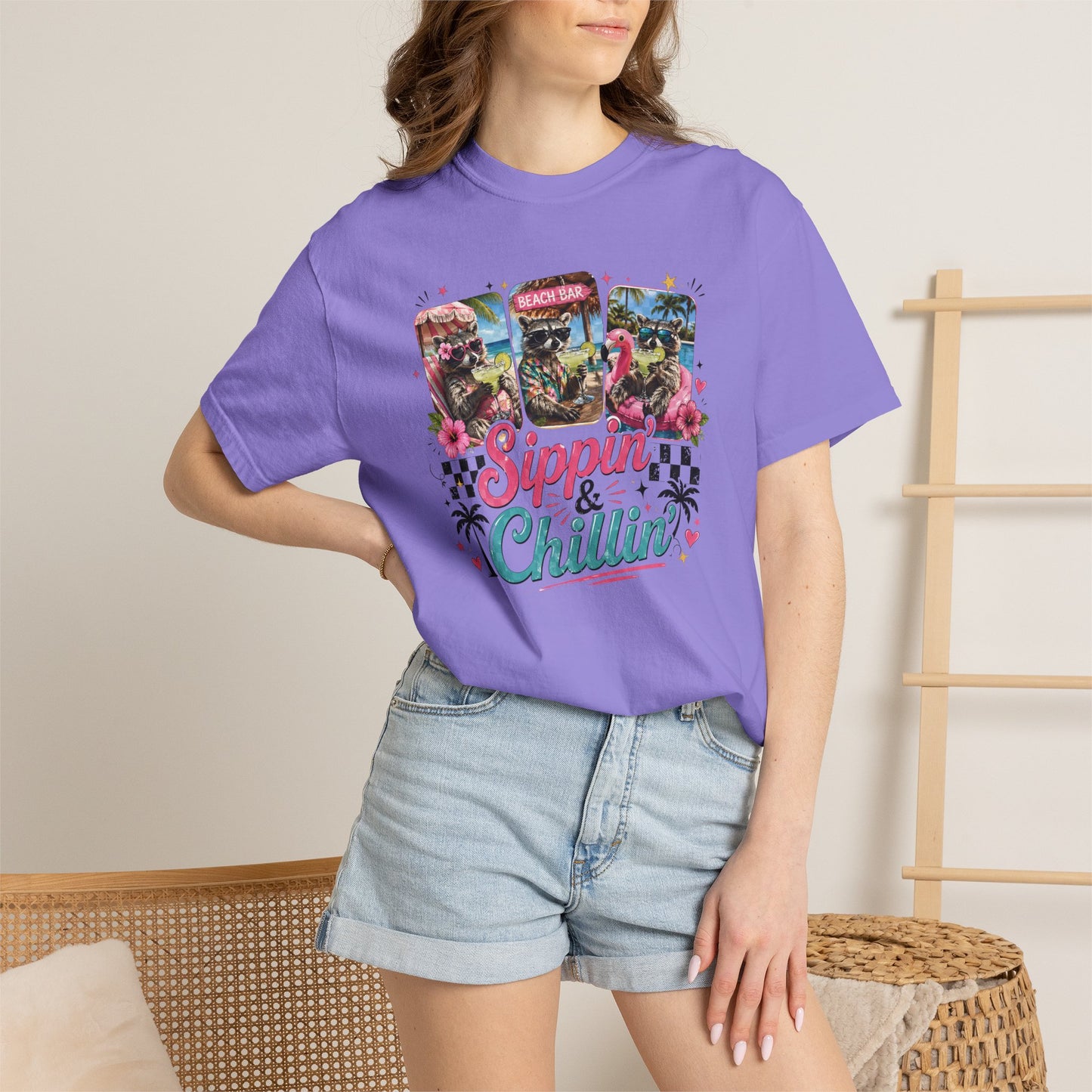 Sippin' & Chillin' T-Shirt — Retro Tropical Drink Graphic Tee