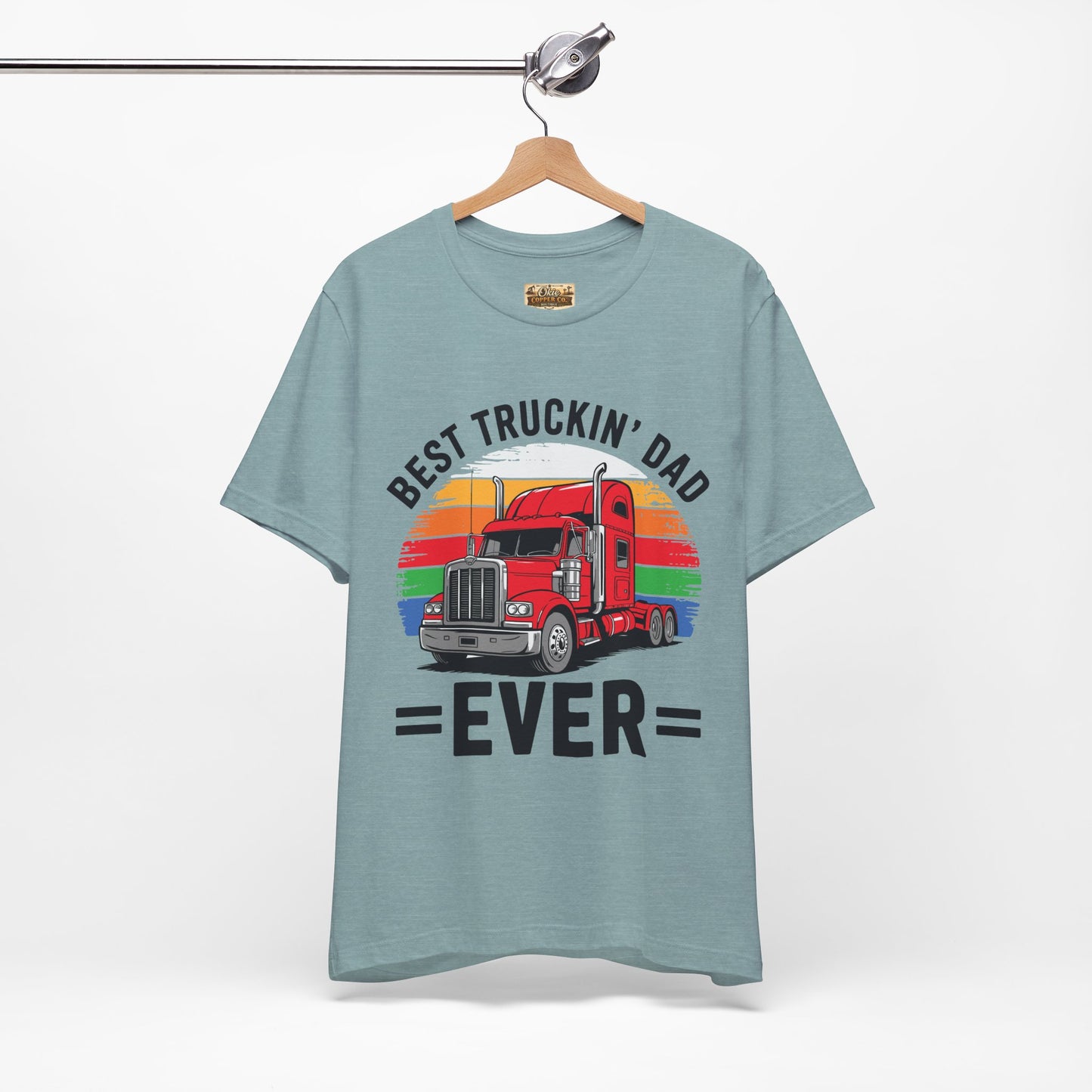 Best Truckin' Dad Ever T-Shirt — Vintage Semi Truck Father's Day Tee
