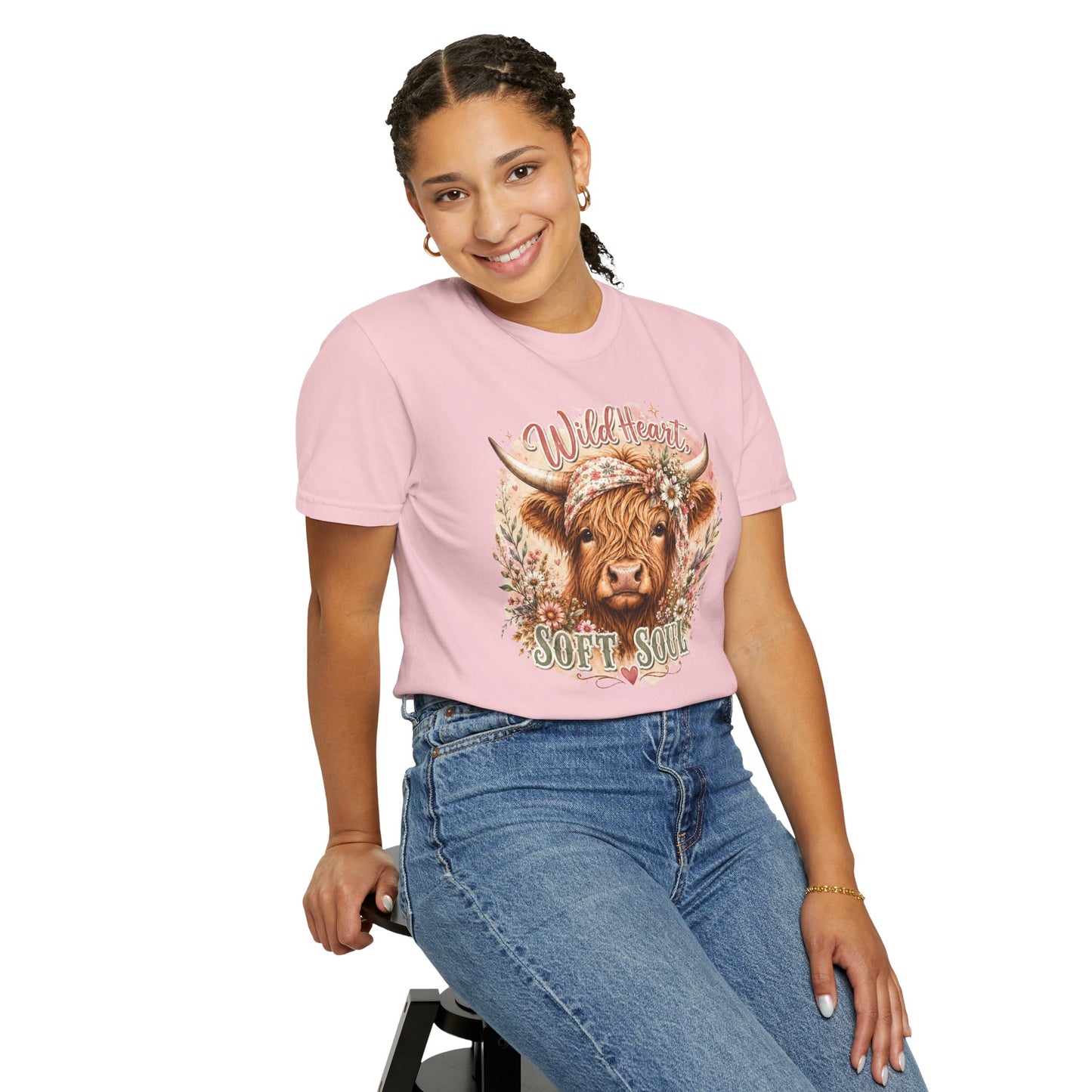 T-Shirt — “Wild Heart, Soft Soul” Highland Cow Graphic Tee