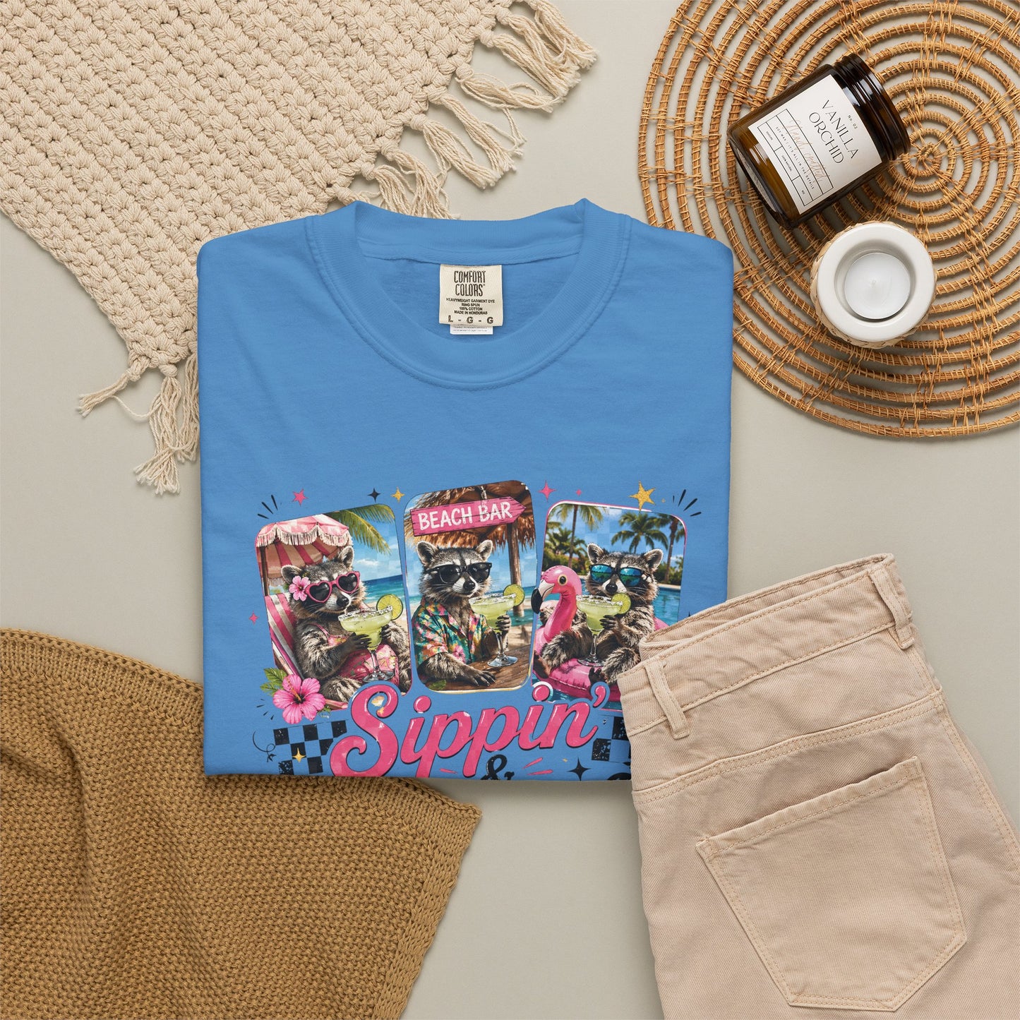Sippin' & Chillin' T-Shirt — Retro Tropical Drink Graphic Tee
