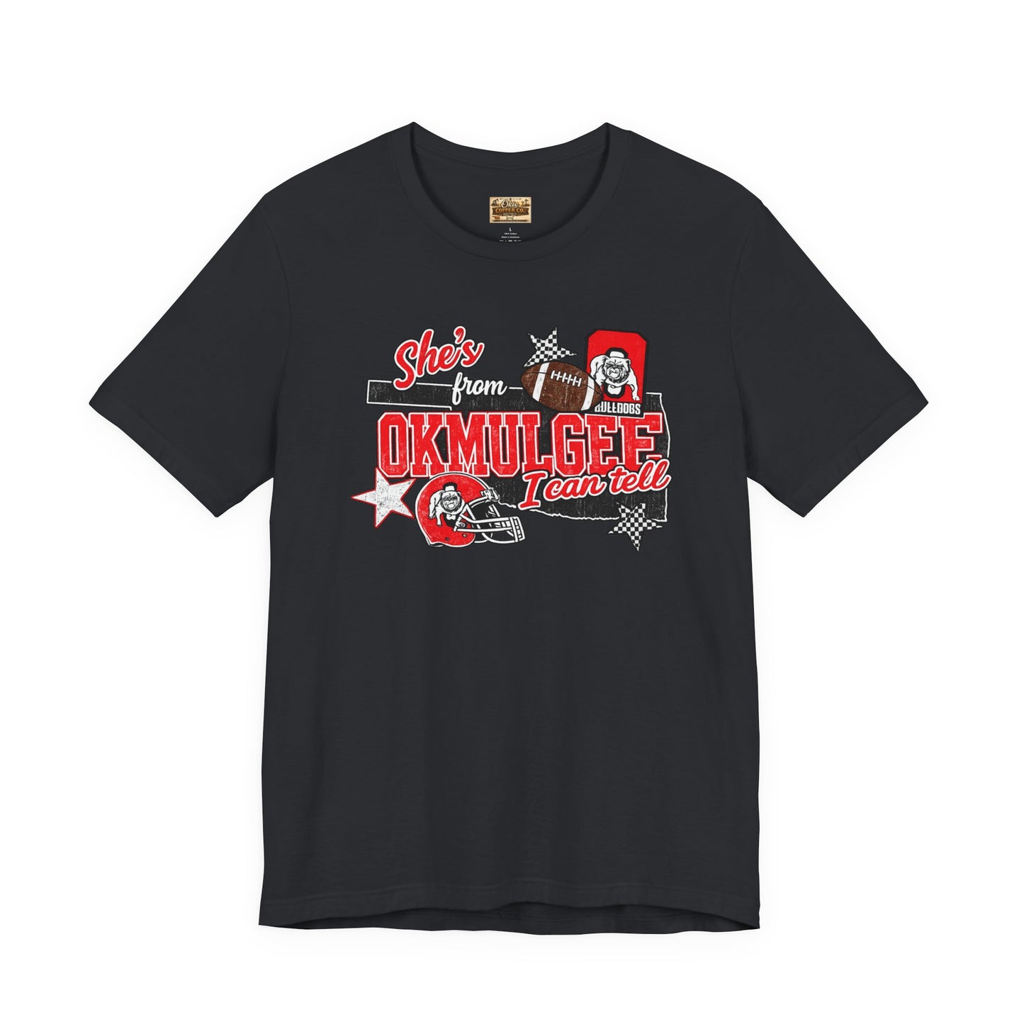 Okmulgee Cardinals Football Tee — She’s From Okmulgee Design