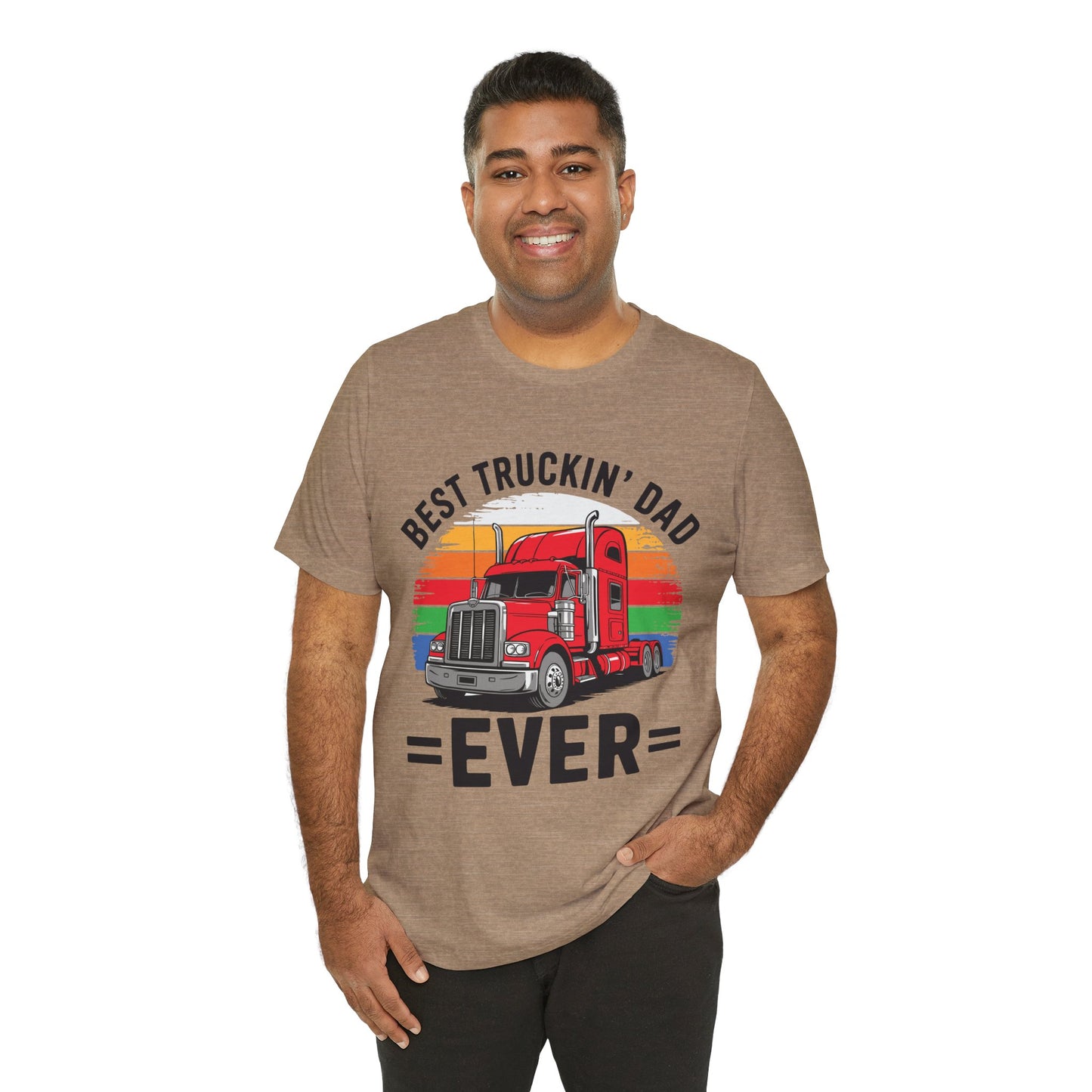 Best Truckin' Dad Ever T-Shirt — Vintage Semi Truck Father's Day Tee