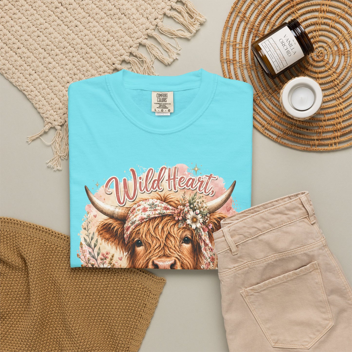 T-Shirt — “Wild Heart, Soft Soul” Highland Cow Graphic Tee