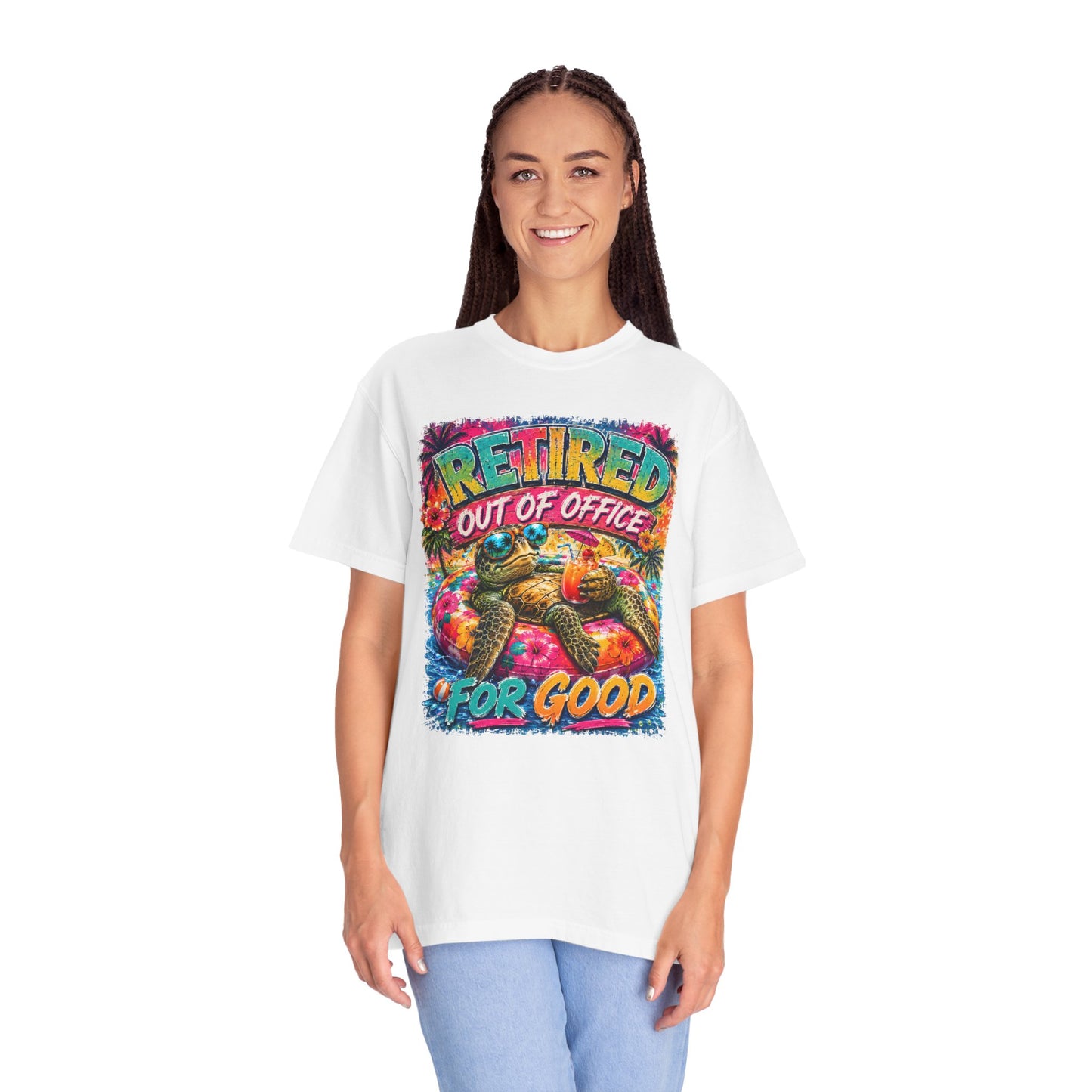 Retired Out of Office For Good T-Shirt — Funny Retirement Turtle Tee