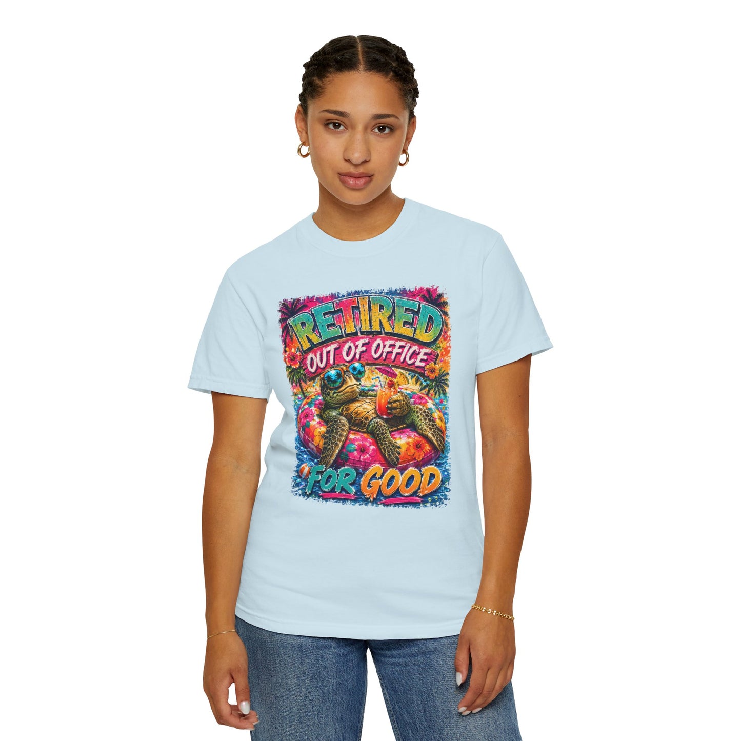 Retired Out of Office For Good T-Shirt — Funny Retirement Turtle Tee