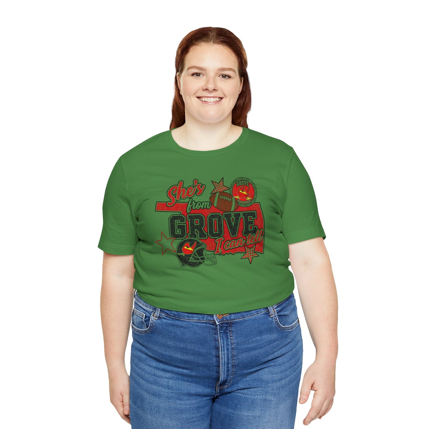 She's From Grove I Can Tell T-Shirt — Grove Football Fan Tee