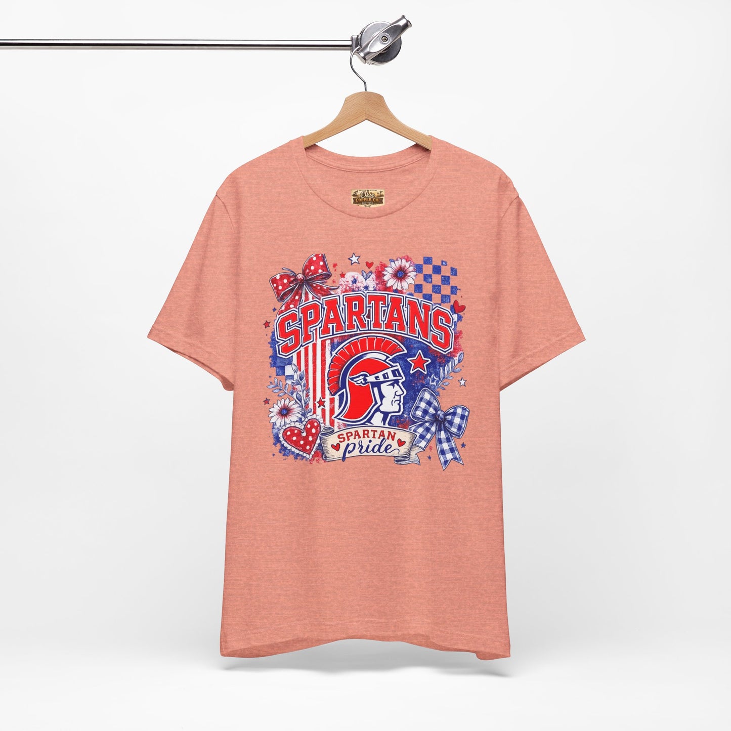 Spartans Pride Graphic Tee — Red, White & Blue School Spirit T-Shirt