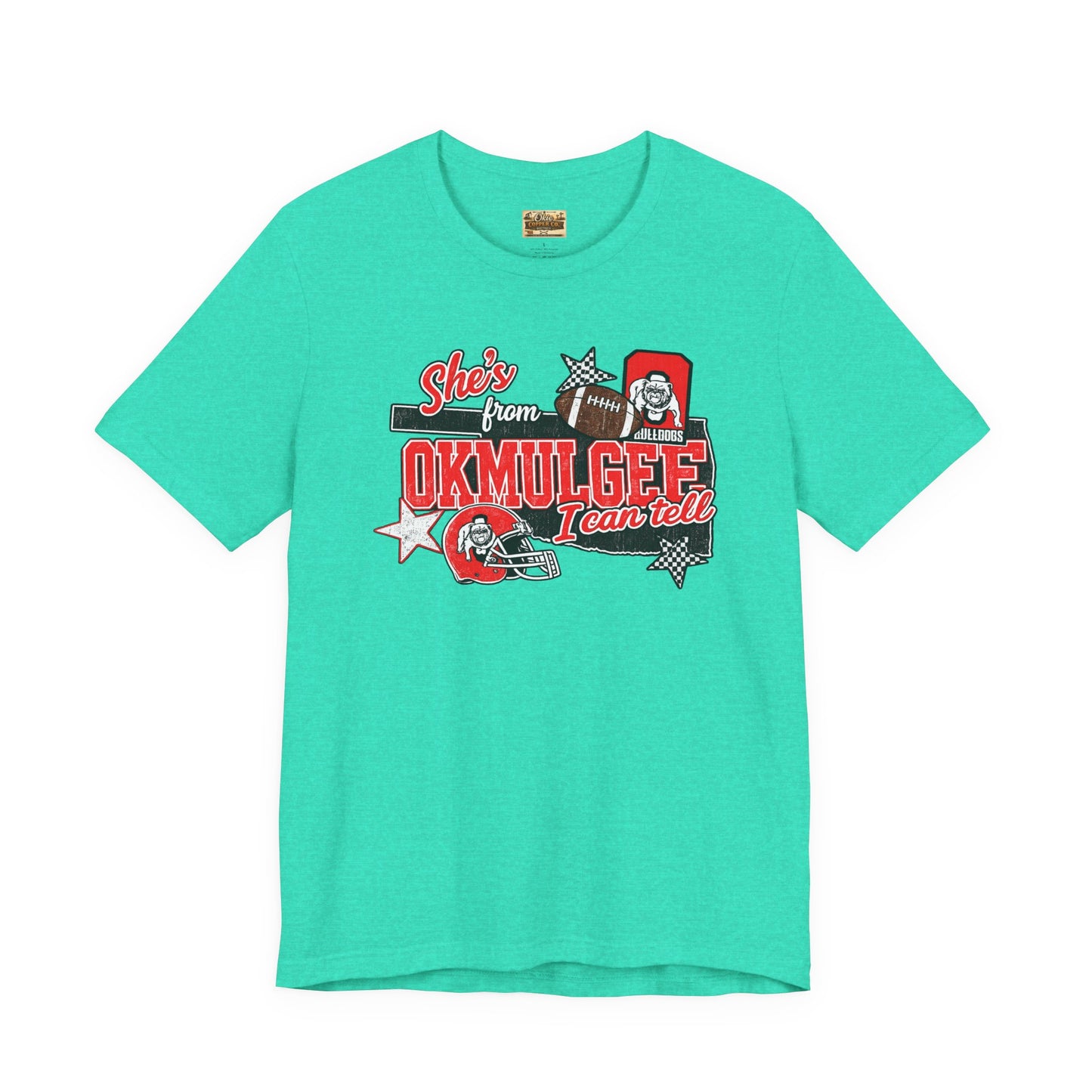 Okmulgee Cardinals Football Tee — She’s From Okmulgee Design