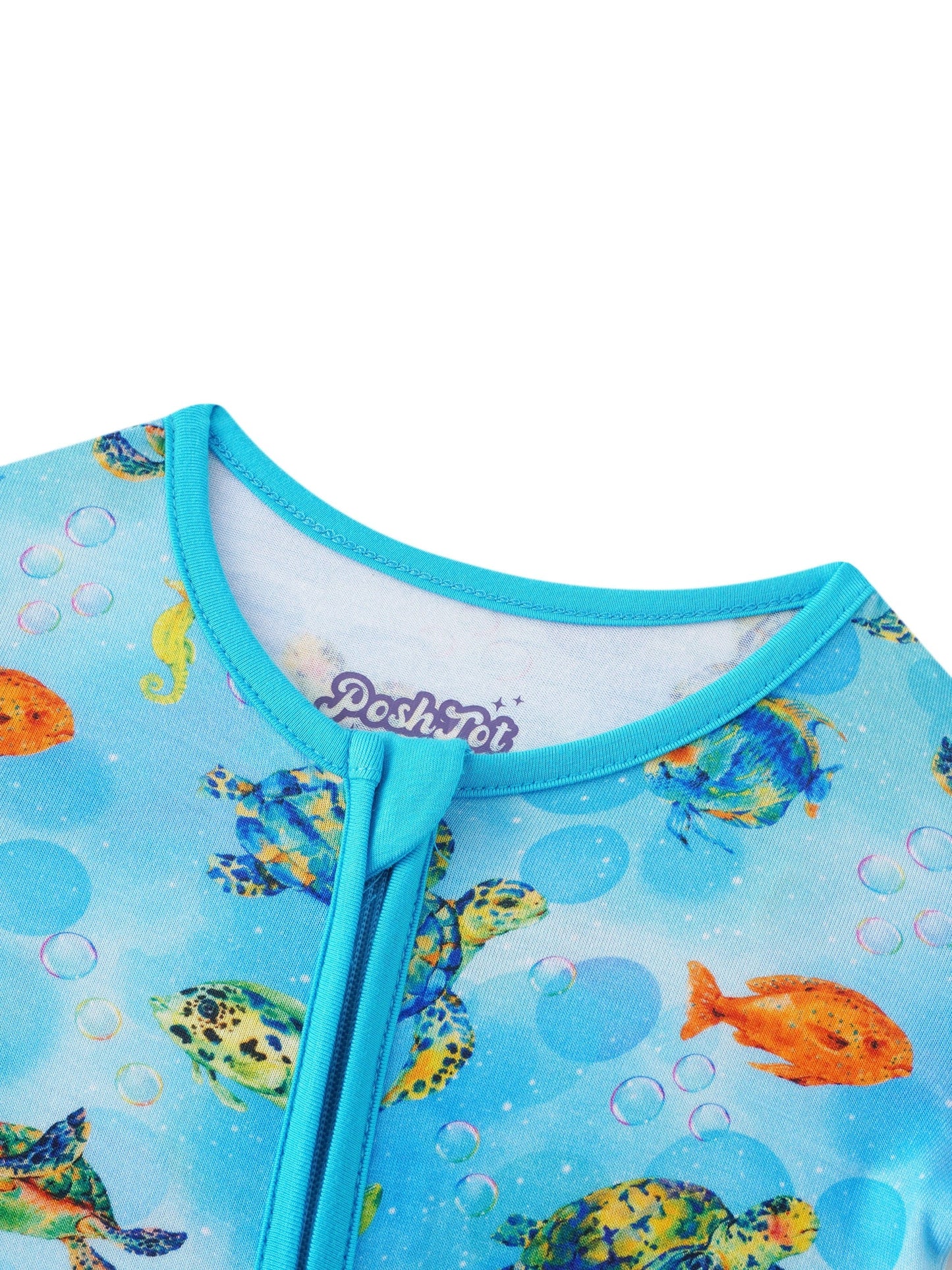 Sea Turtle Bamboo Baby Convertible Zippy Romper