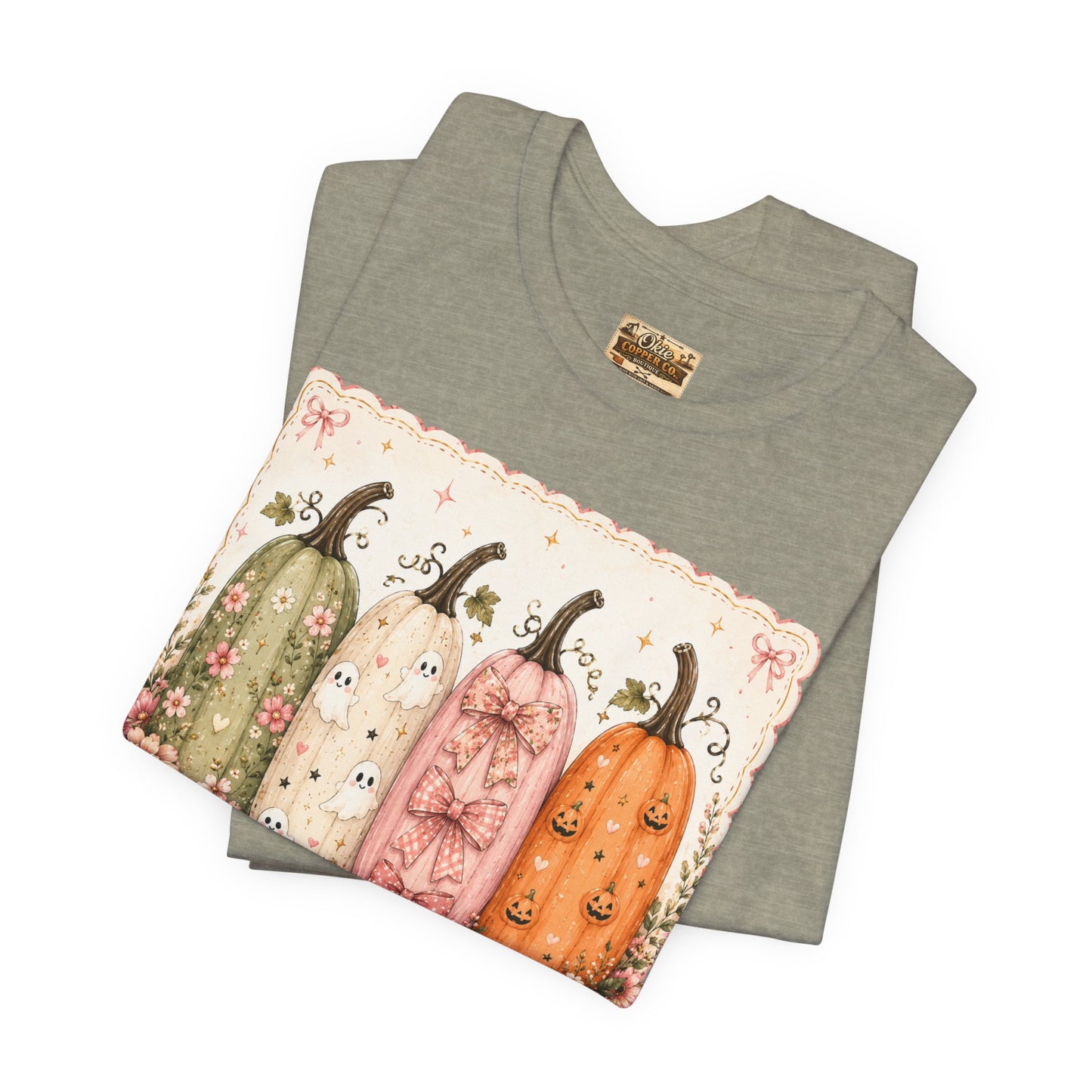 Vintage Floral Pumpkin Tee — Autumn Harvest Graphic T-Shirt