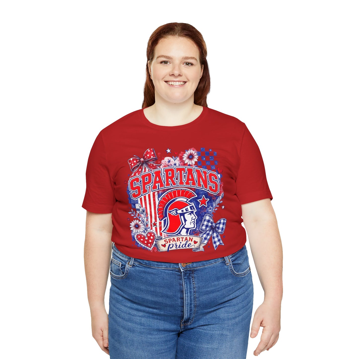 Spartans Pride Graphic Tee — Red, White & Blue School Spirit T-Shirt