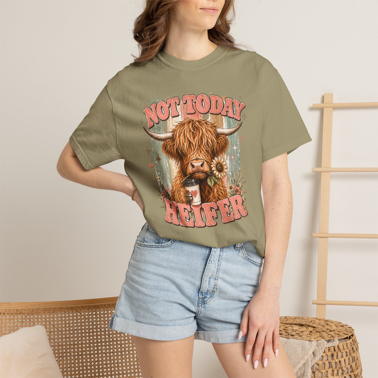 Not Today Heifer T-Shirt — Funny Highland Cow Graphic Tee