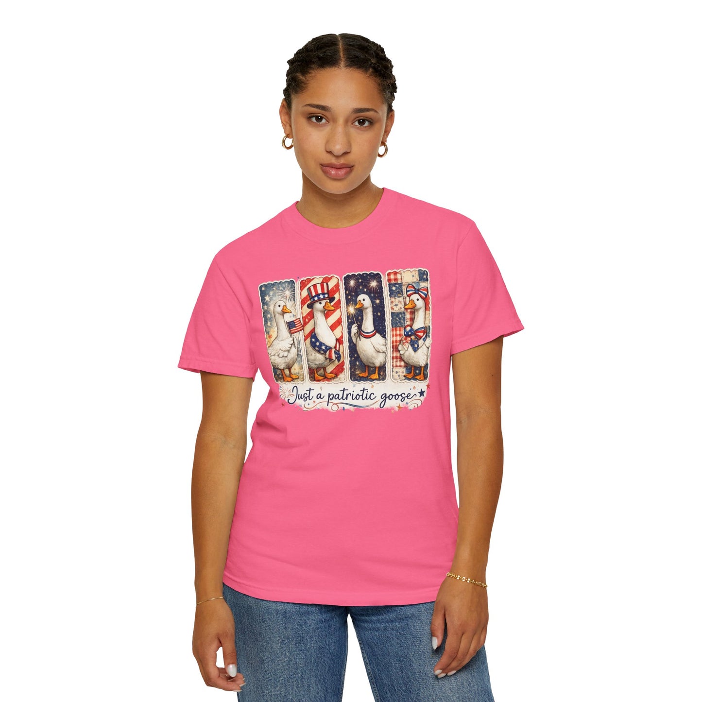 Patriotic Goose T-Shirt — "Just a patriotic goose" Americana Tee