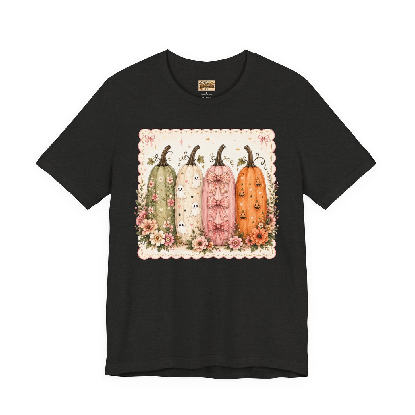 Vintage Floral Pumpkin Tee — Autumn Harvest Graphic T-Shirt