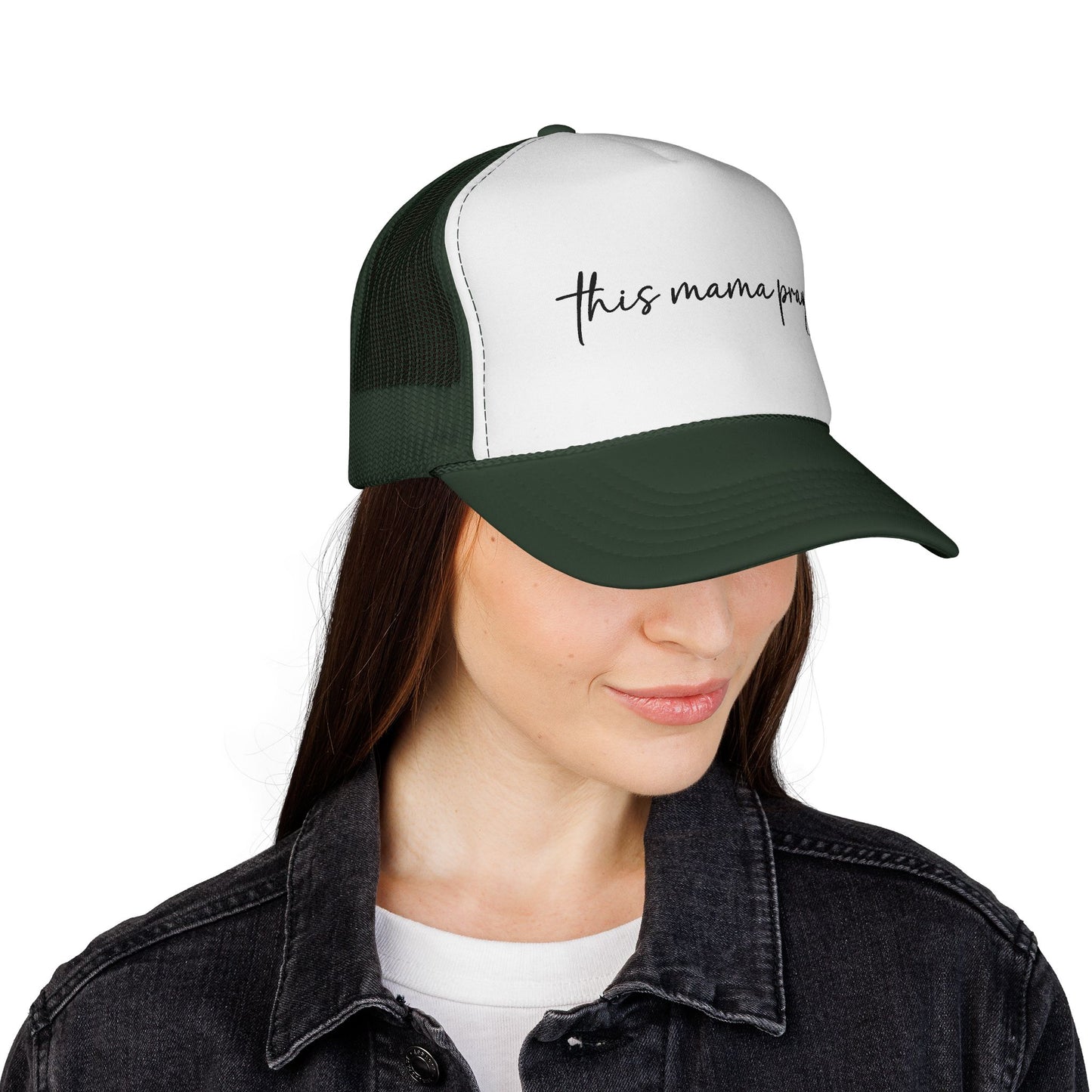 This Mama Prays Trucker Cap — Religious Mom Prayer Hat