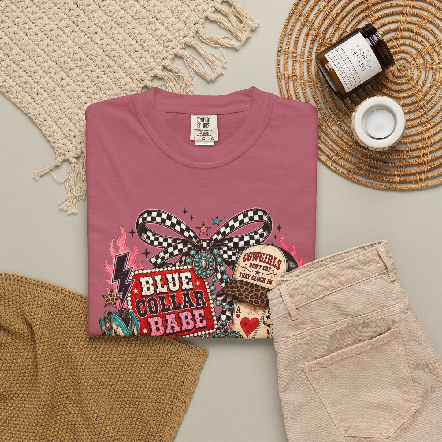 Blue Collar Babe T-Shirt — Retro Cowgirl Graphic Tee
